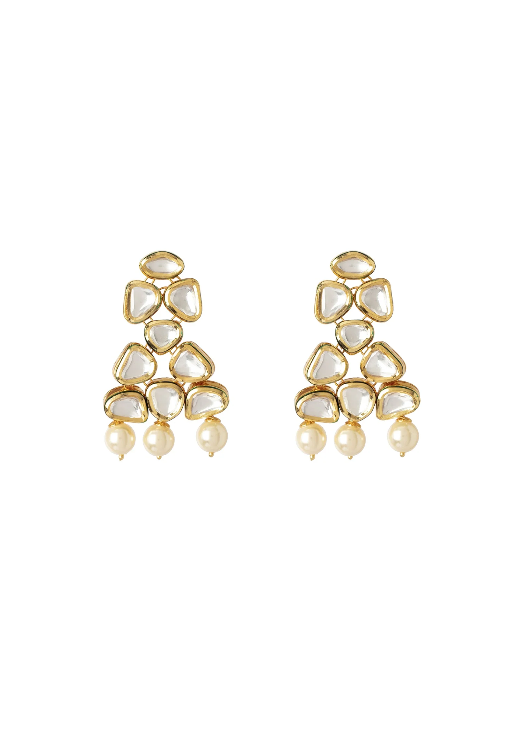 Kundan Polki Necklace And Earring Set - Image 4