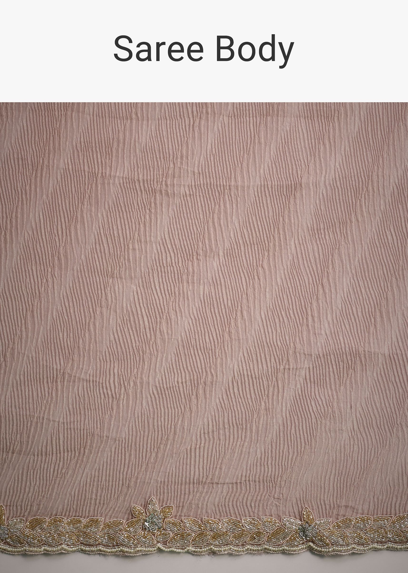 Lavendar Crushed Tissue With Cutdana Embroidered Border - Image 9