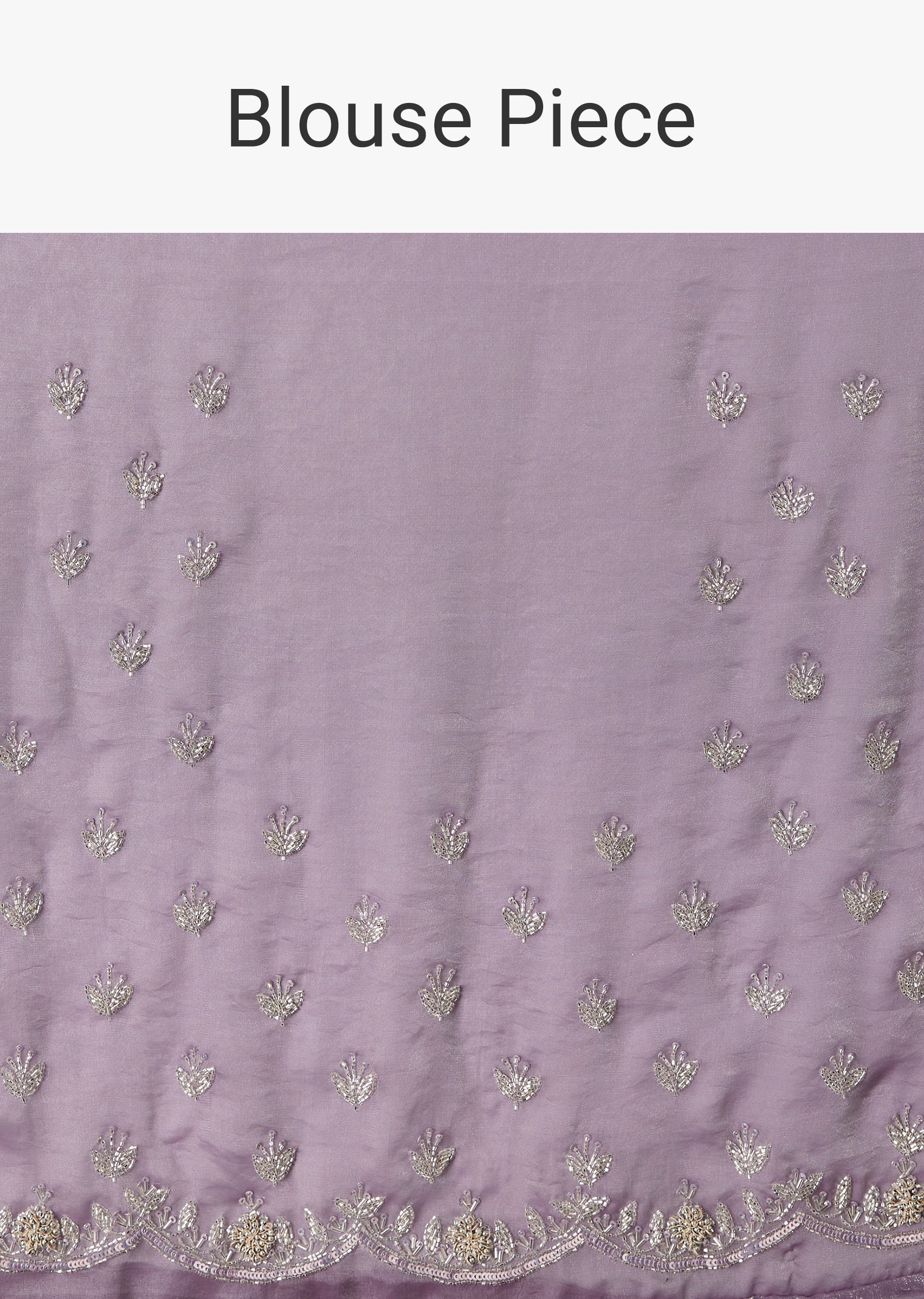 Lavender Chinon Embroidered Saree With Floral Embroidery - Image 11