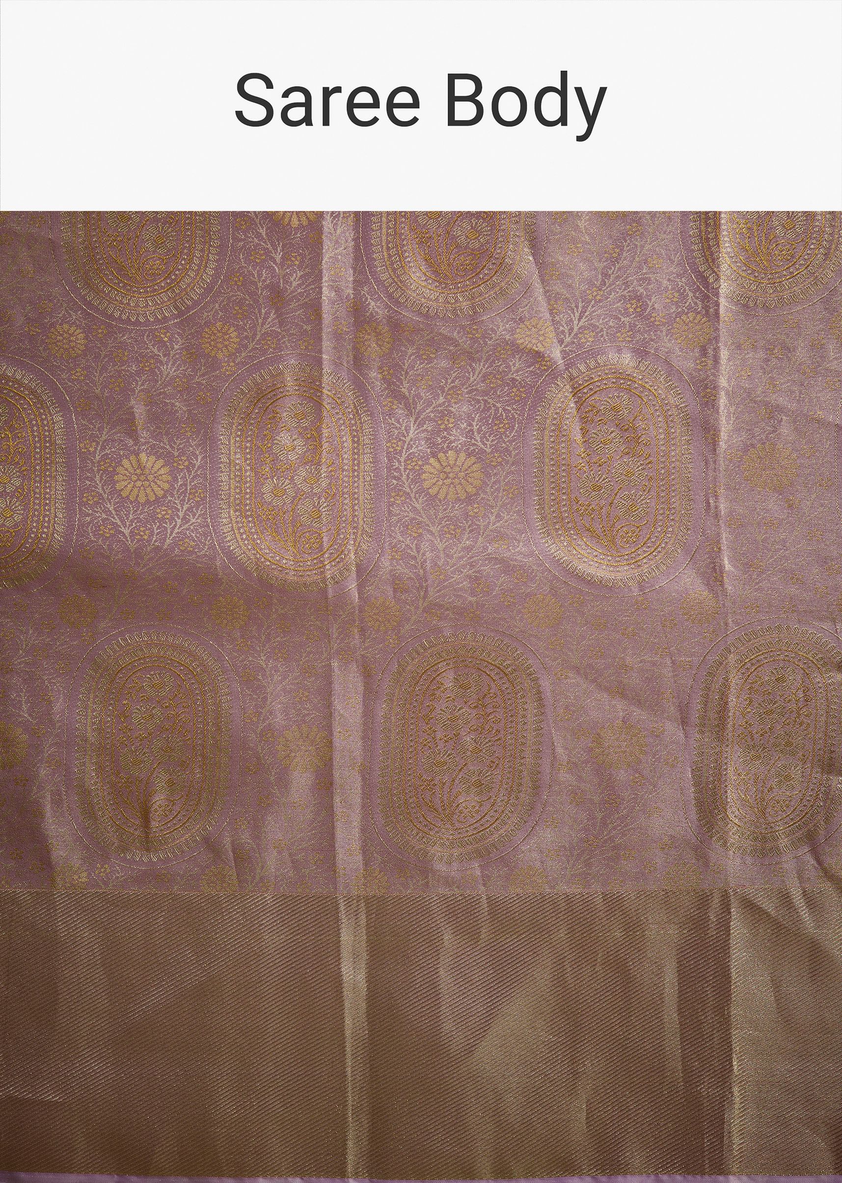 Lavender Kanjivaram Silk Saree - Image 9