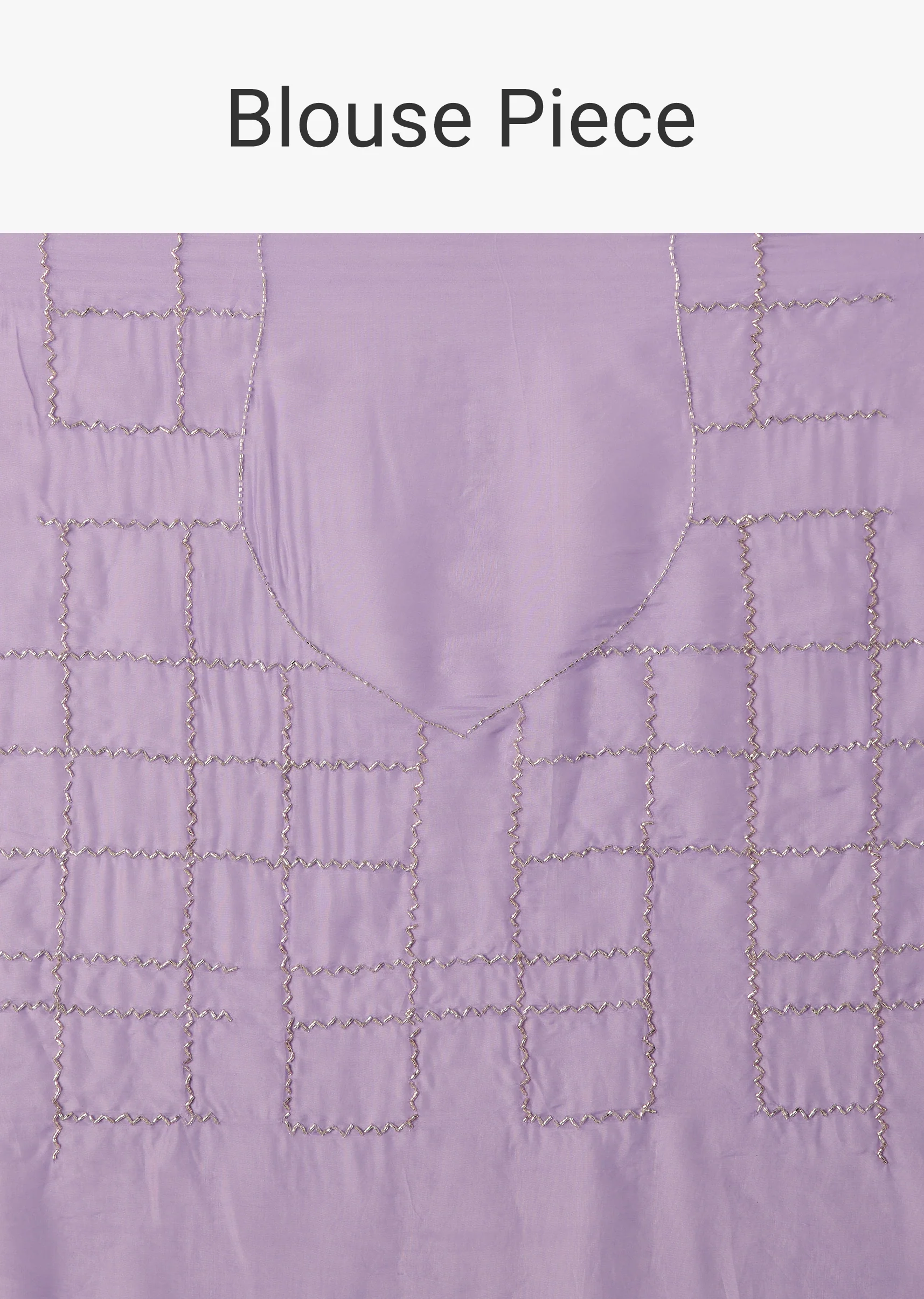 Lavender Shaded Soft Tissue Embroidered With Cudtana And Sequin Work - Image 10