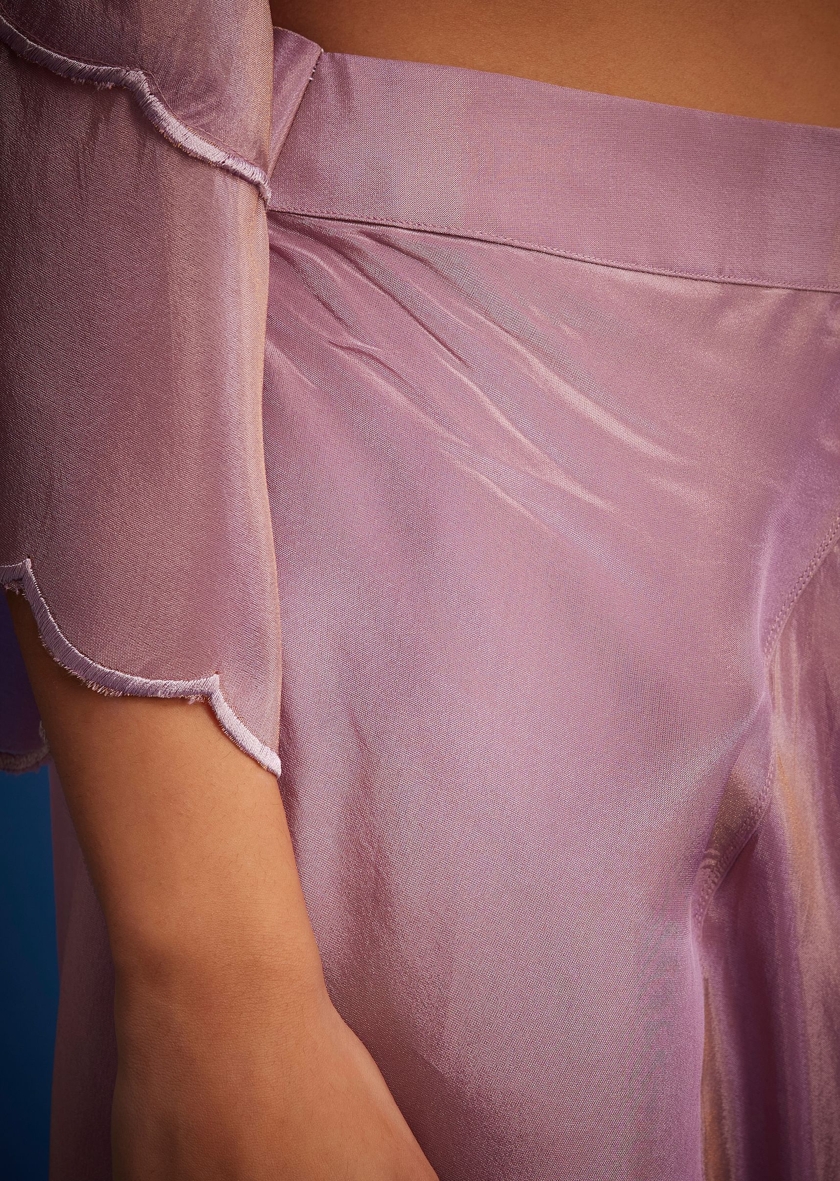 Lavender Tissue Embroidered Dhoti Set - Image 7