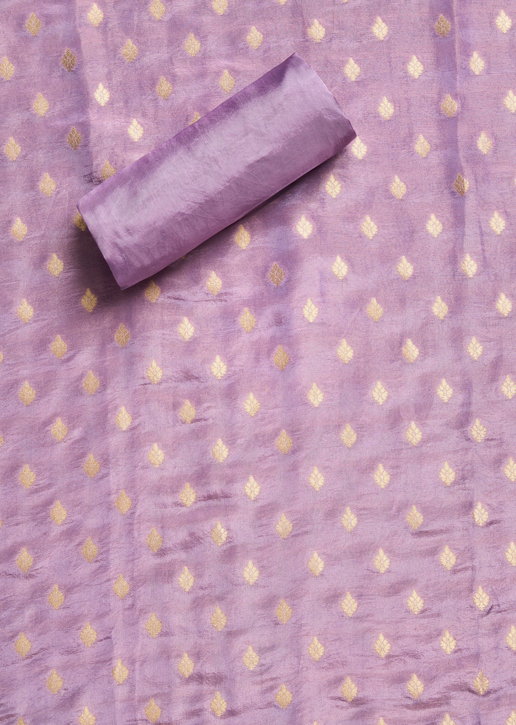 Lavender Tissue Embroidered Unstitched Suit Set - Image 4