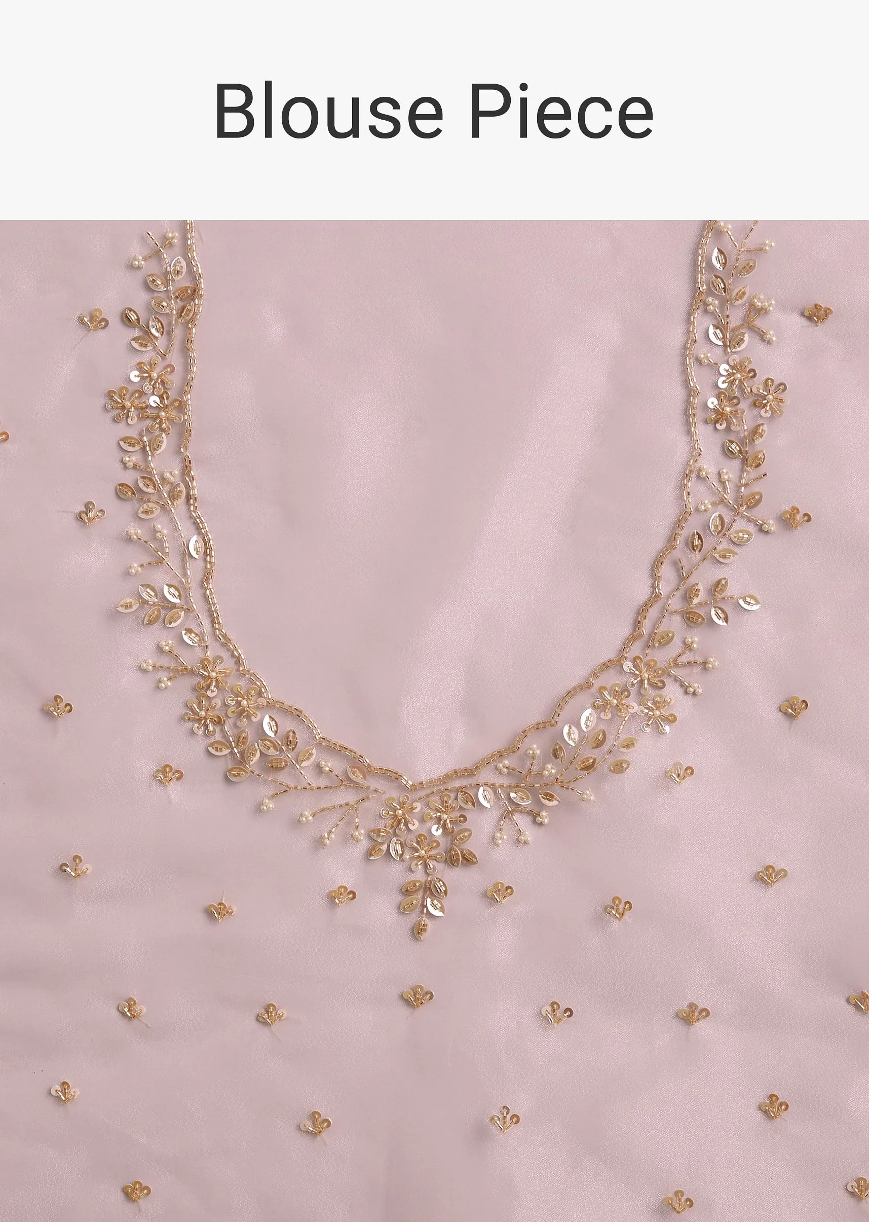 Lavender Tissue Saree With Cutdana And Sequins Embroidery And Scallop Border - Image 10