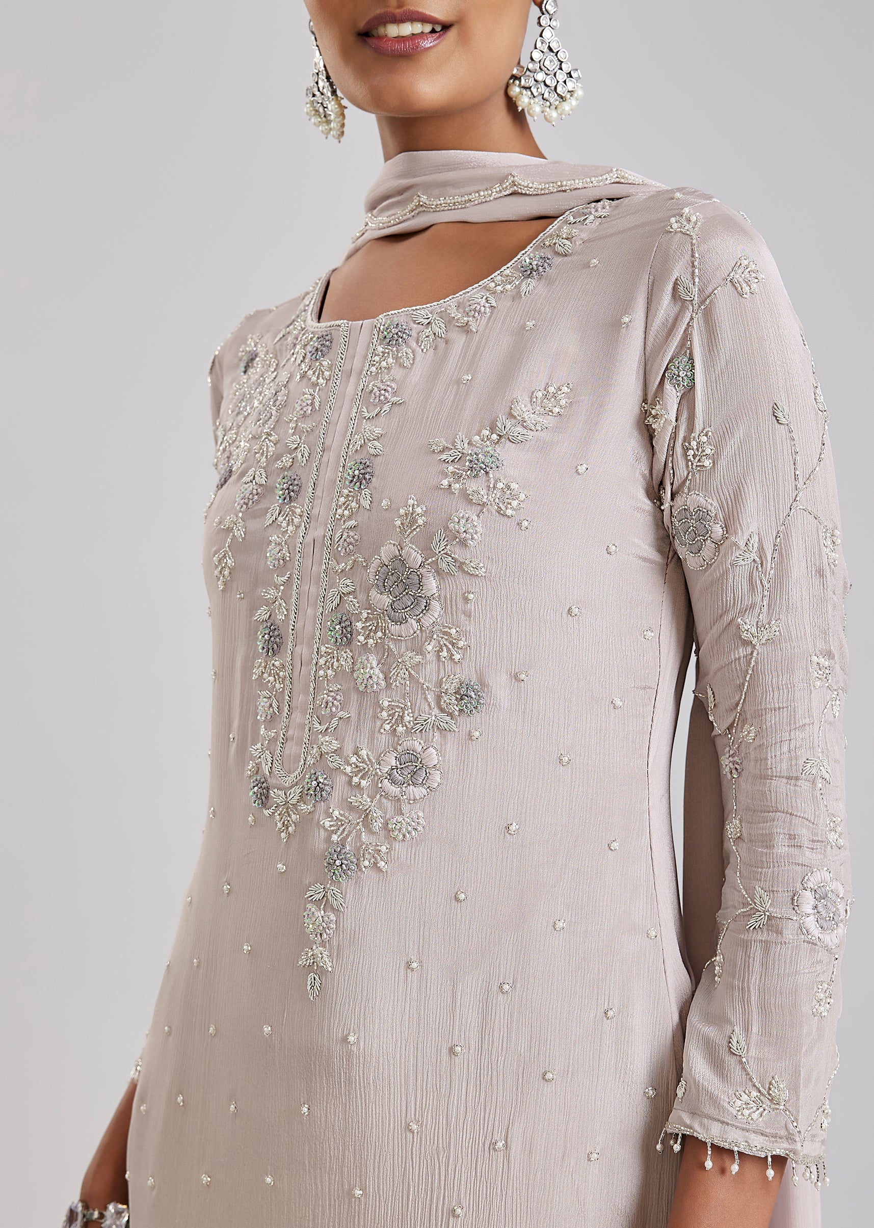 Light Lavender Chinon Palazzo Set - Image 2