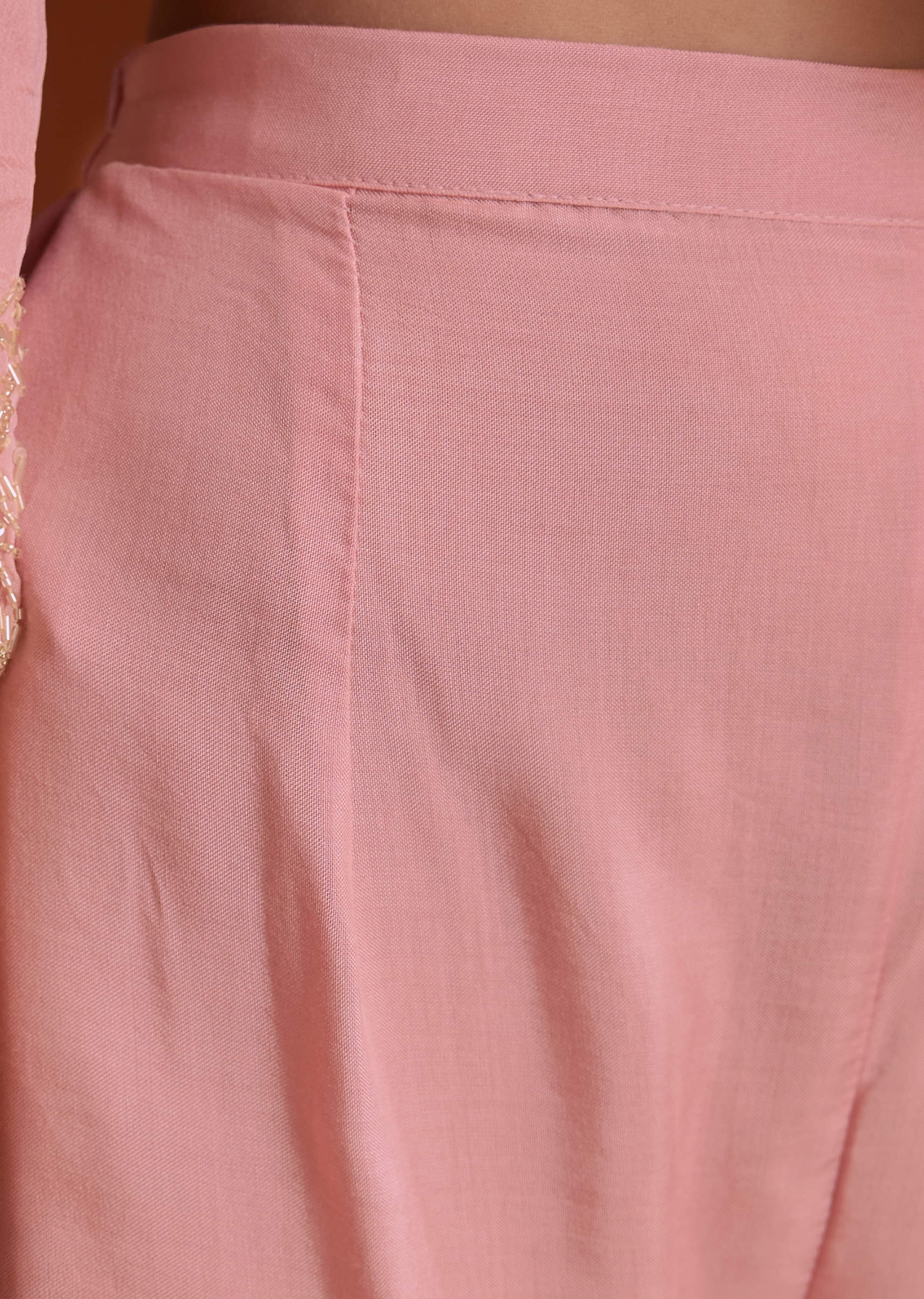 Light Pink Chinon Anarkali Suit With Cut Dana And Beads Work - Image 6