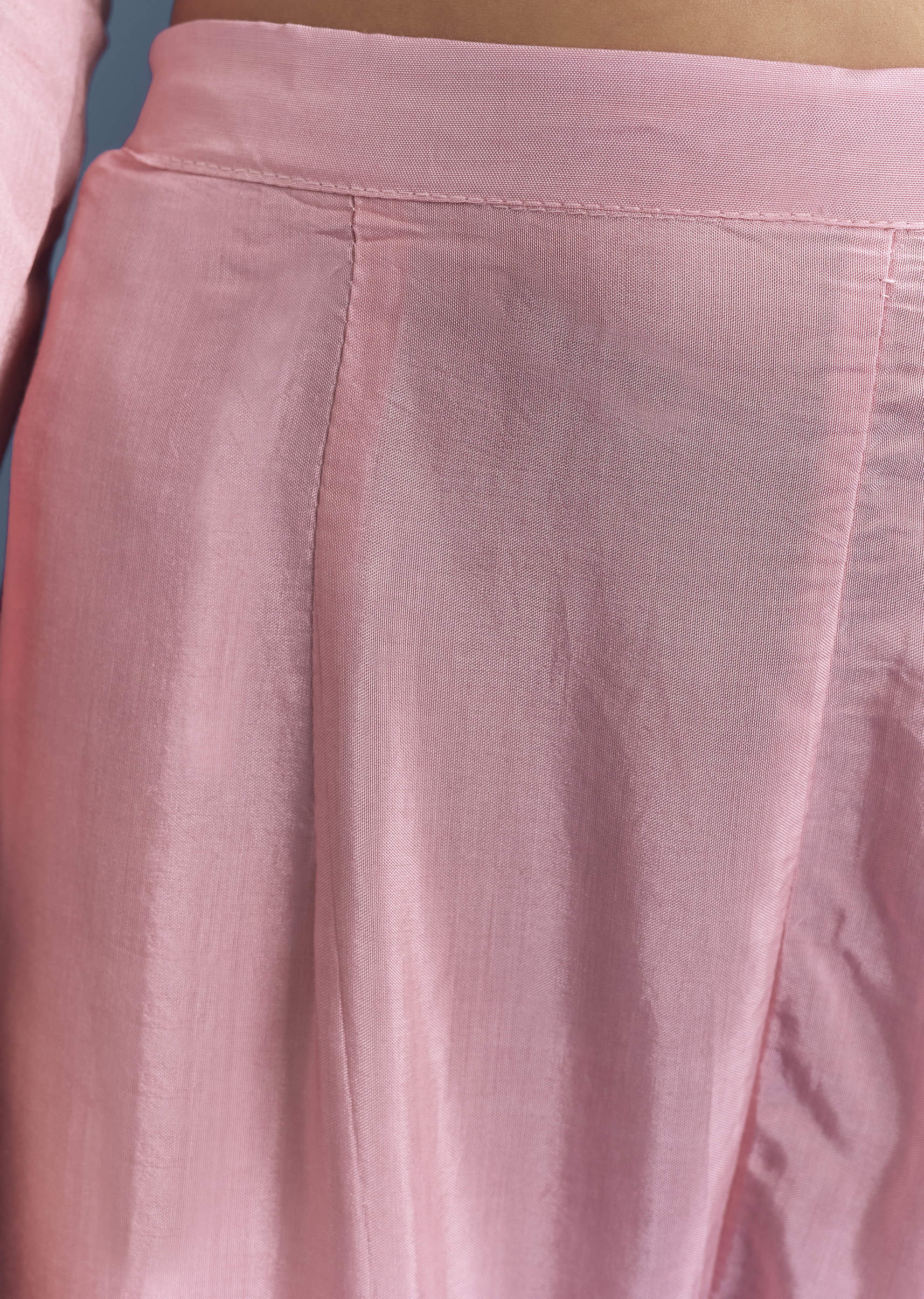 Light Pink Chinon Anarkali Suit With Cutdana And Sequins Embroidery - Image 6