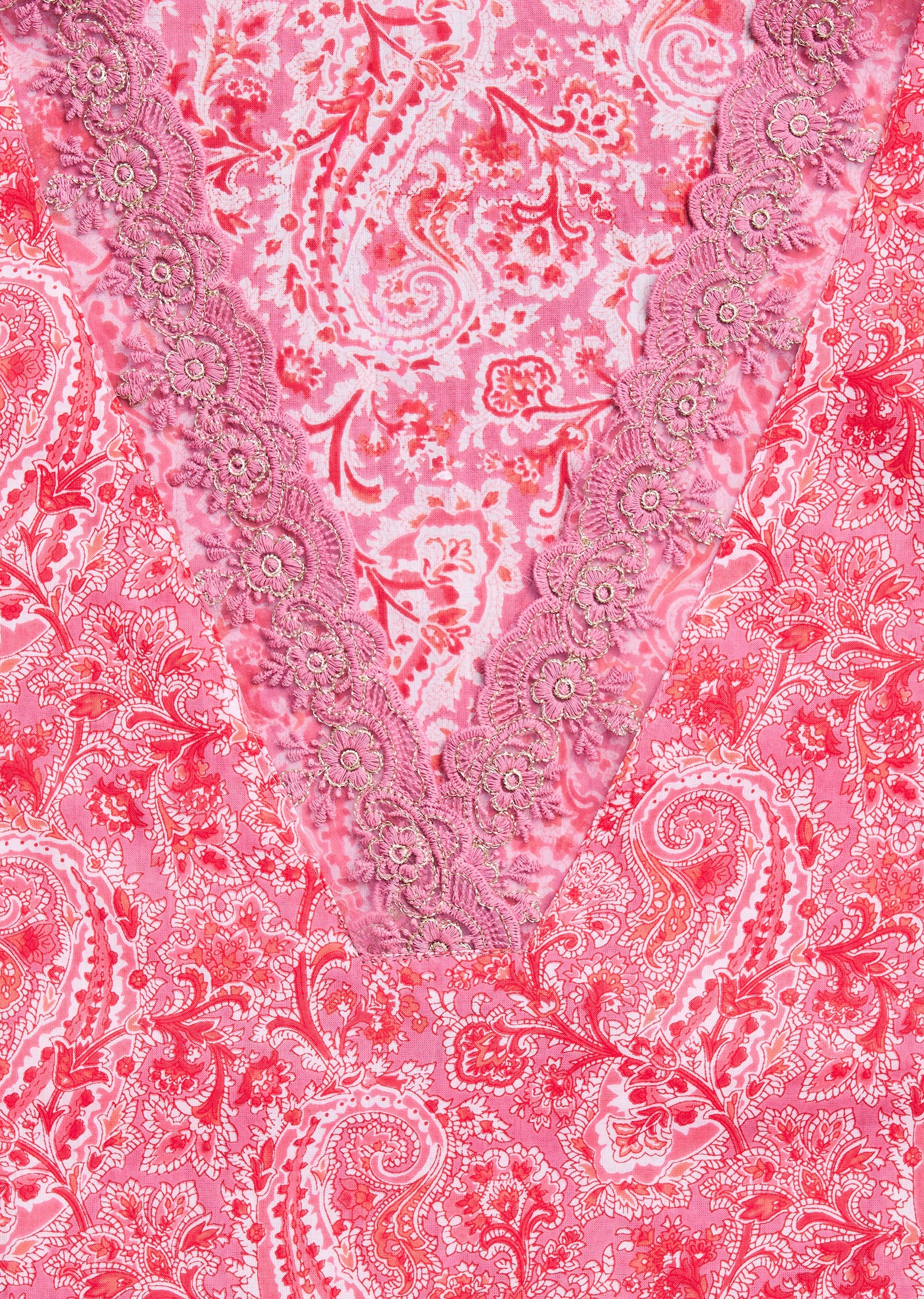 Light Pink Cotton Printed Unstitched Suit Set - Image 2