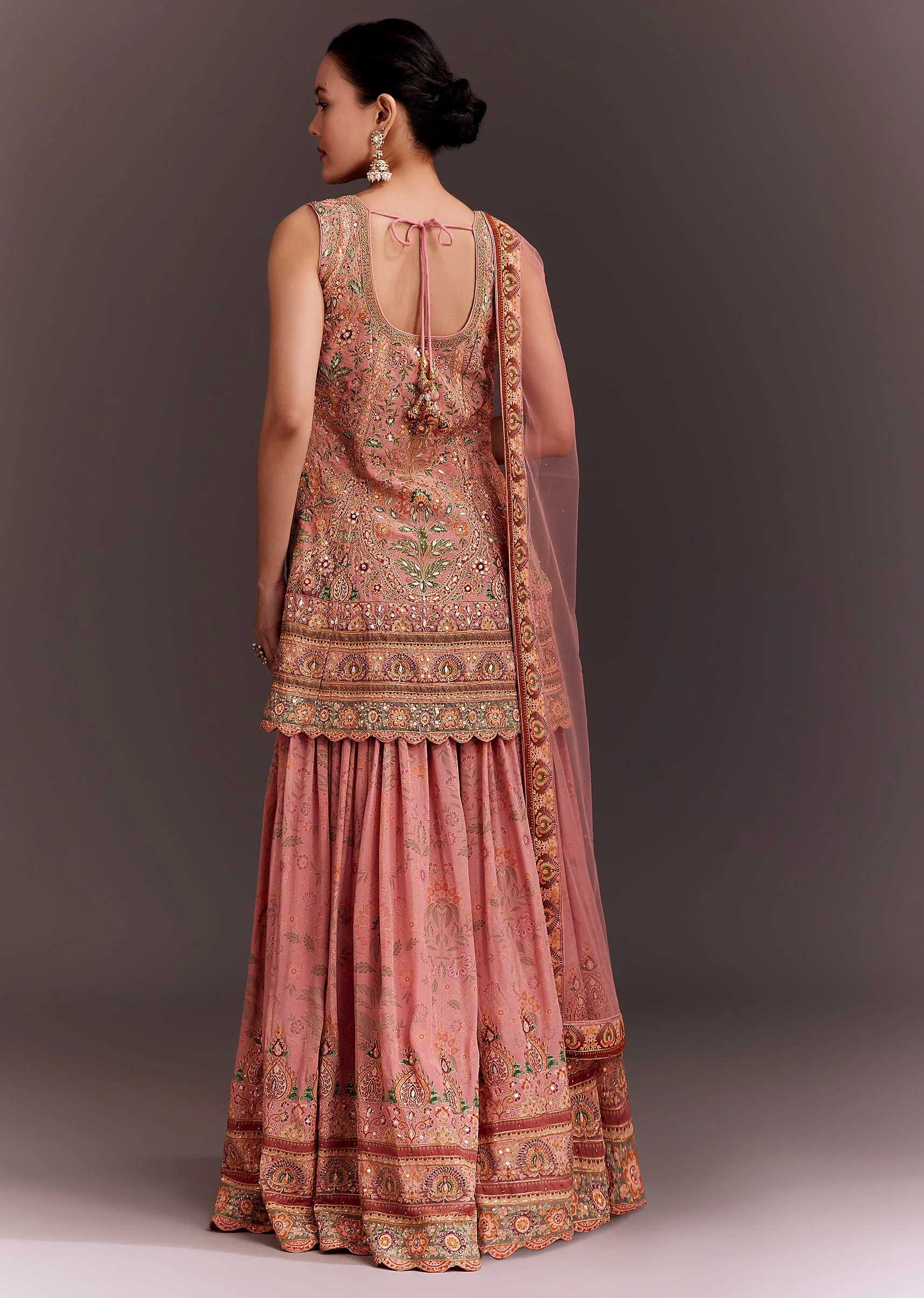Light Pink Embroidered Palazzo Set - Image 5