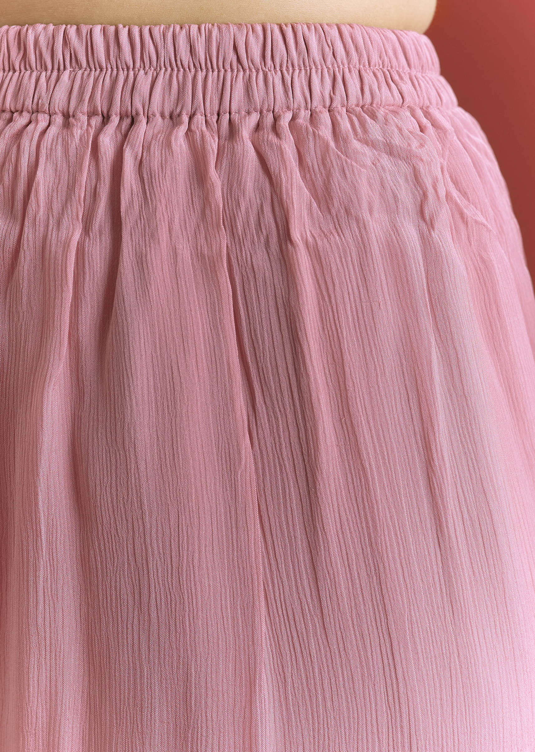 Light Pink Organza Kurta Sharara Suit With Embroidery - Image 6