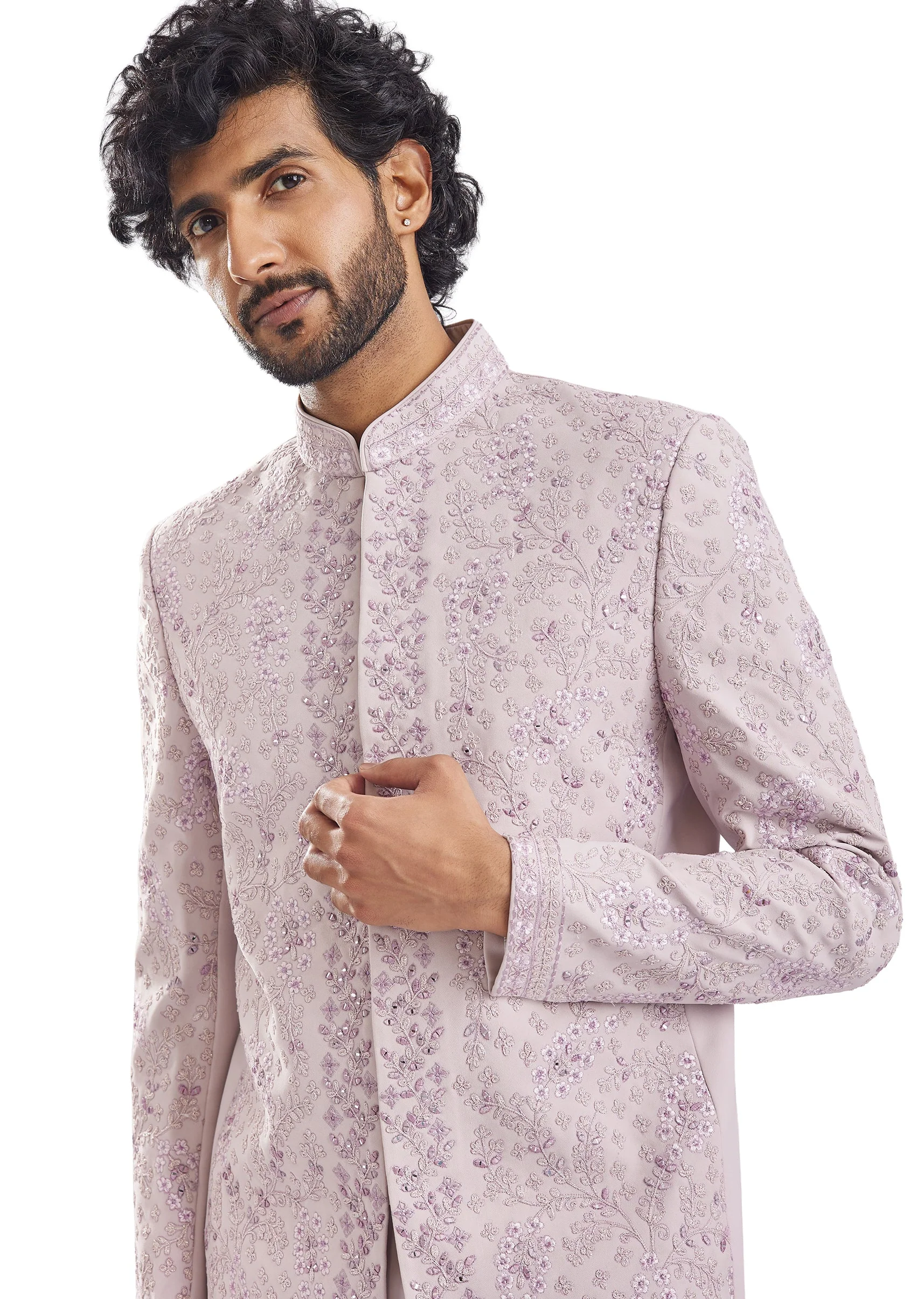Lilac Classic Jodhpuri Suit - Image 5