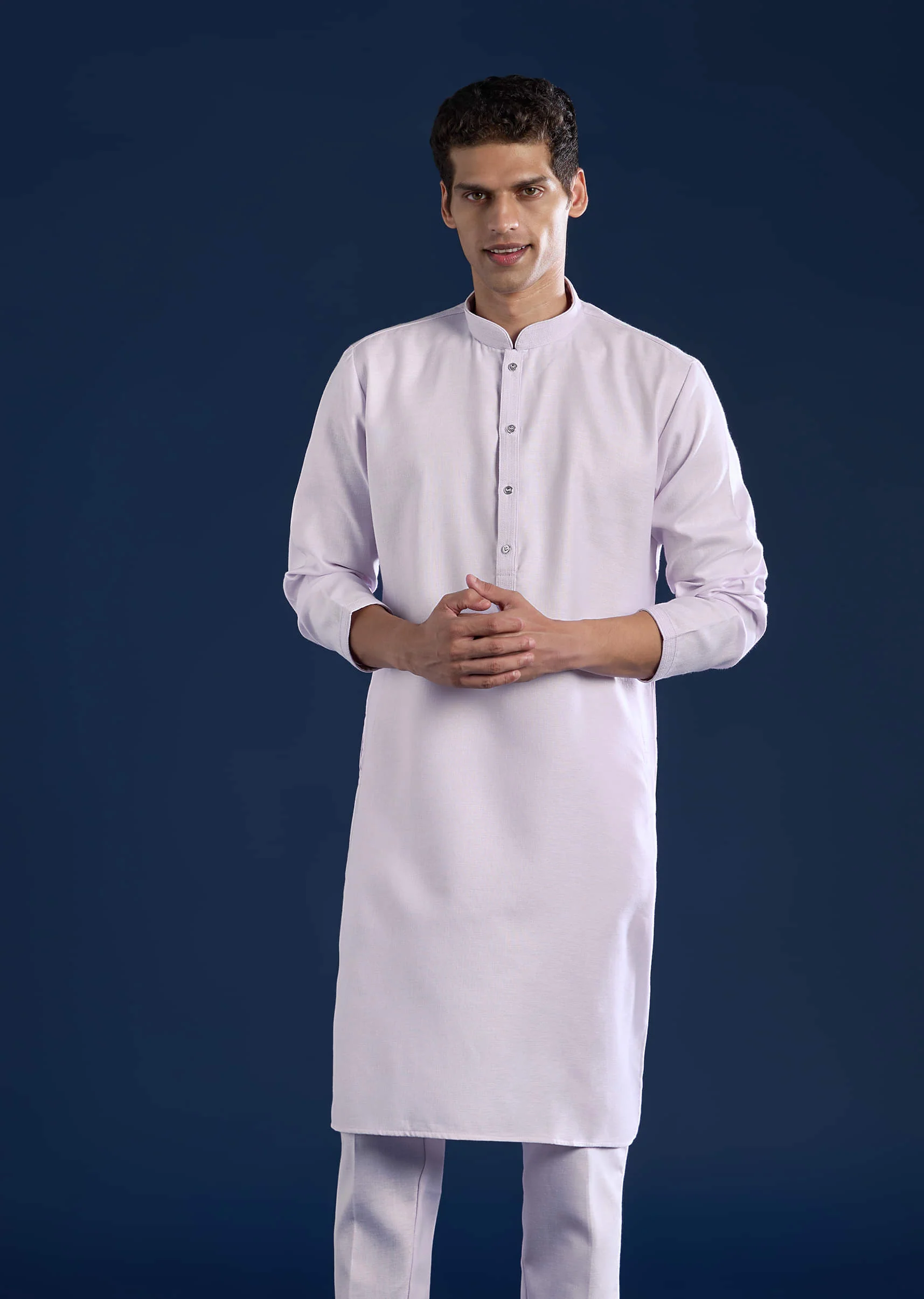 Lilac Silk Jacket Kurta Set with Sequin Embroidery - Image 6