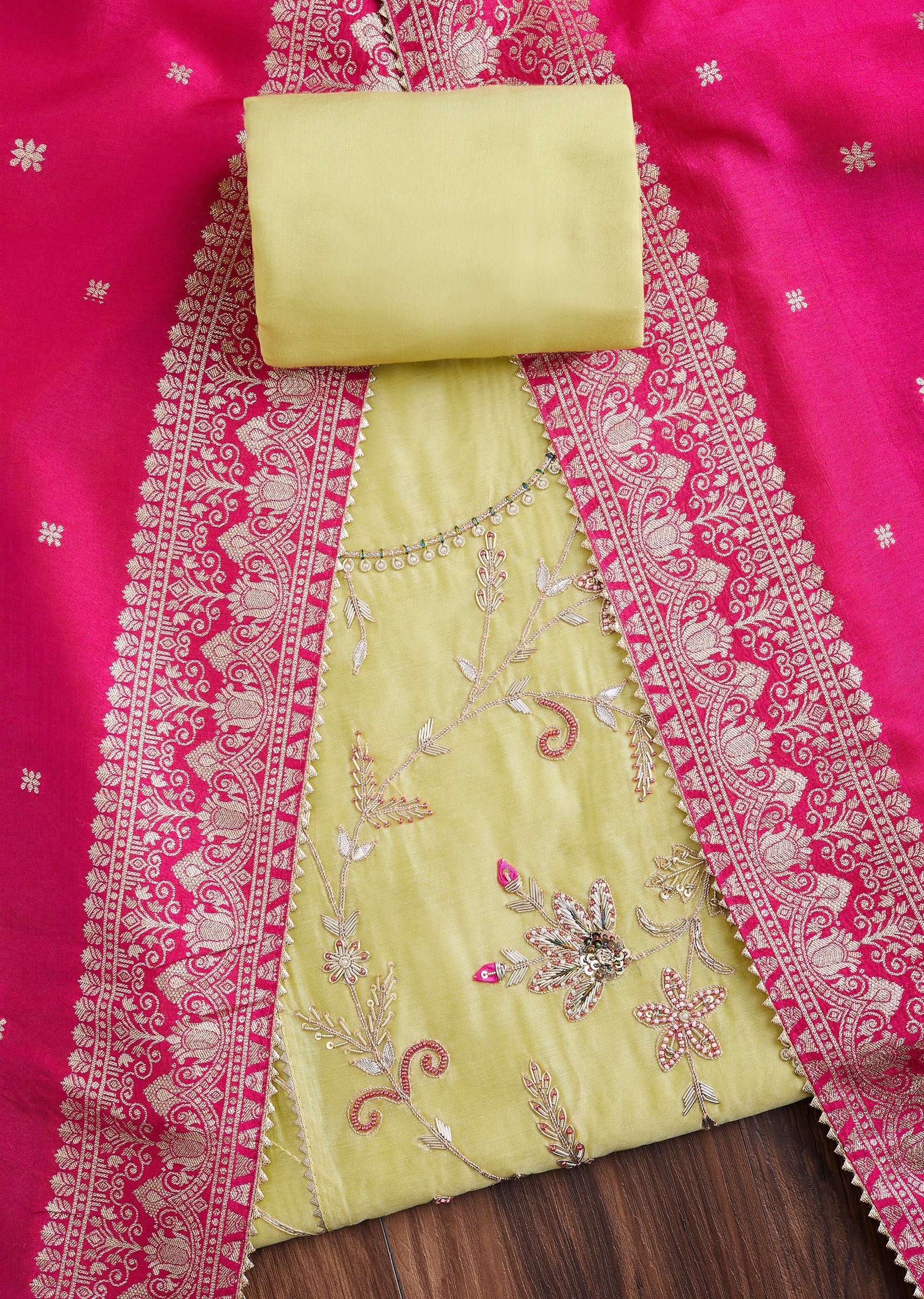 Lime Green Tissue Suit Set