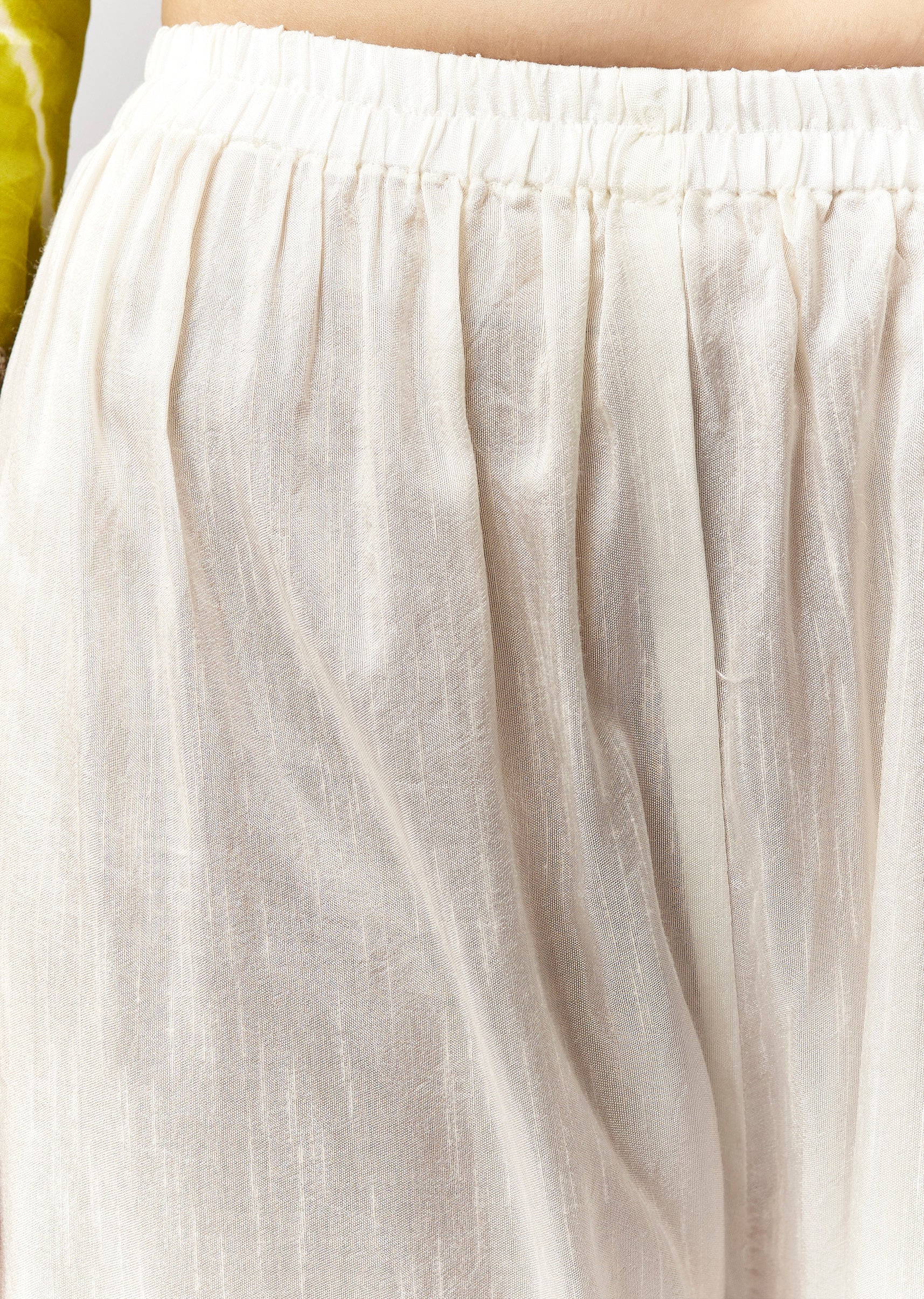Lime Green Zardosi Kurta Straight Pant Coord With Leheriya Border - Image 6