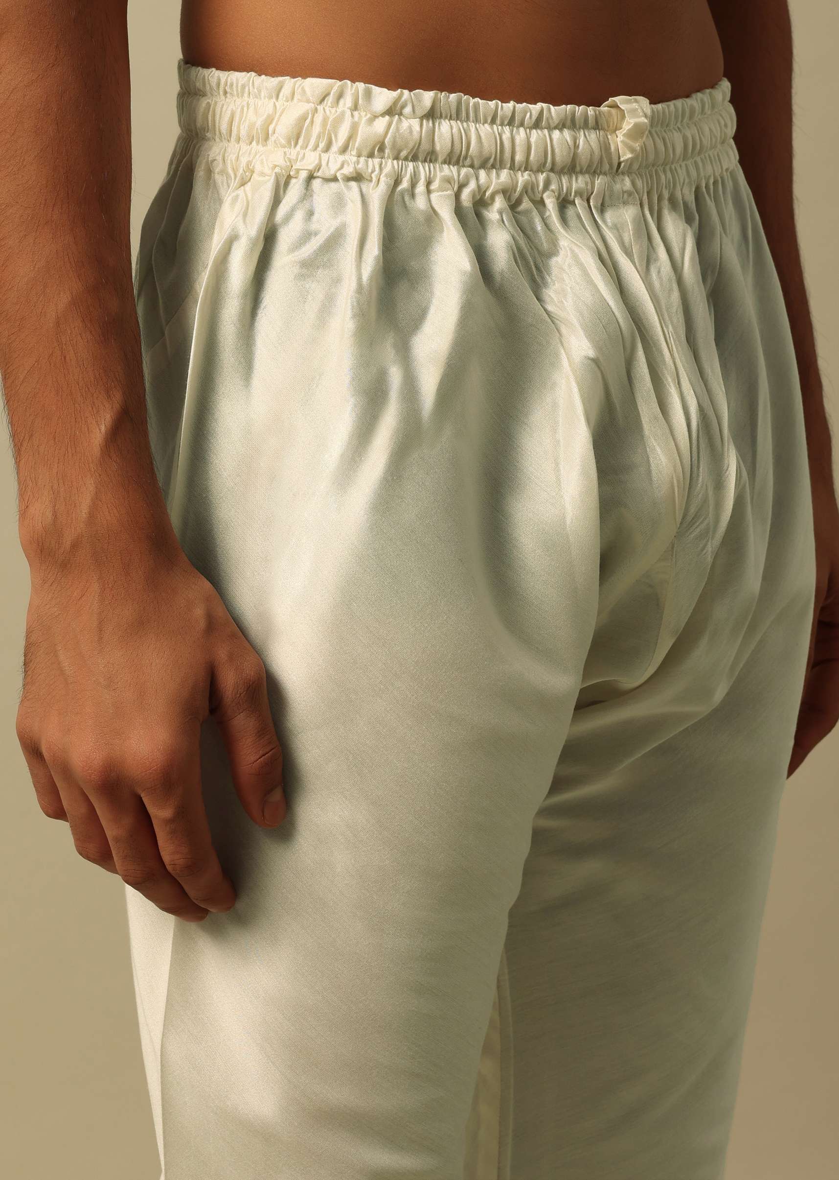 Luxurious White Raw Silk Sherwani - Image 7