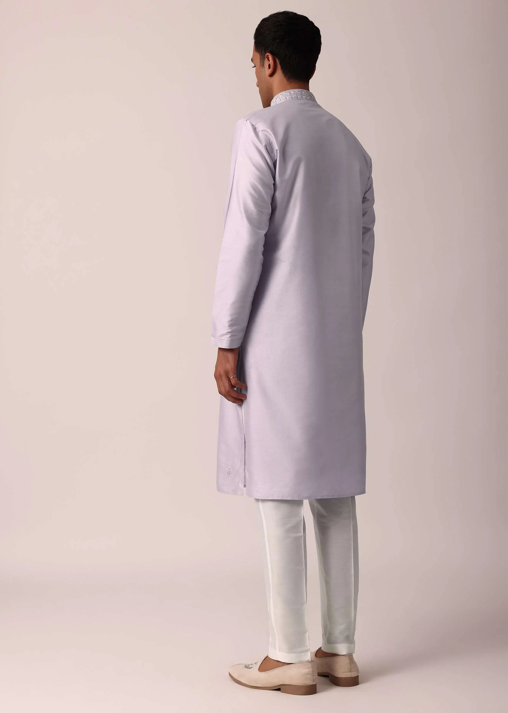 Majestic Festival Silk Kurta Set With Thread And Mirror Work - Image 5