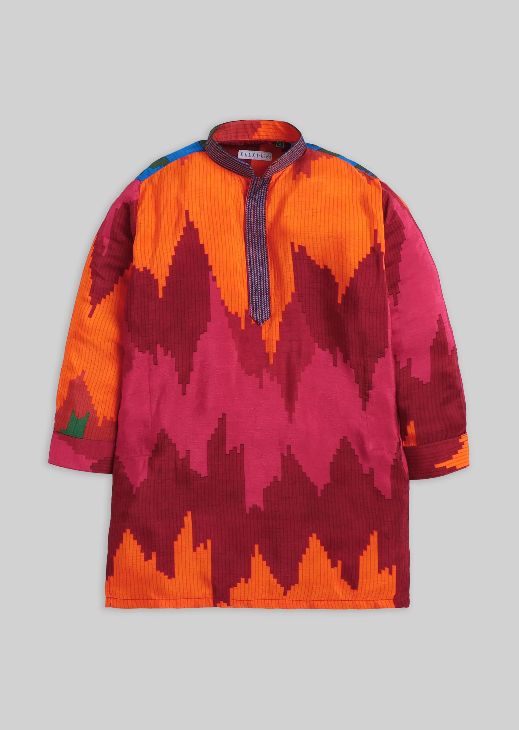 Mandarin Collar Cotton Kurta Set - Image 2