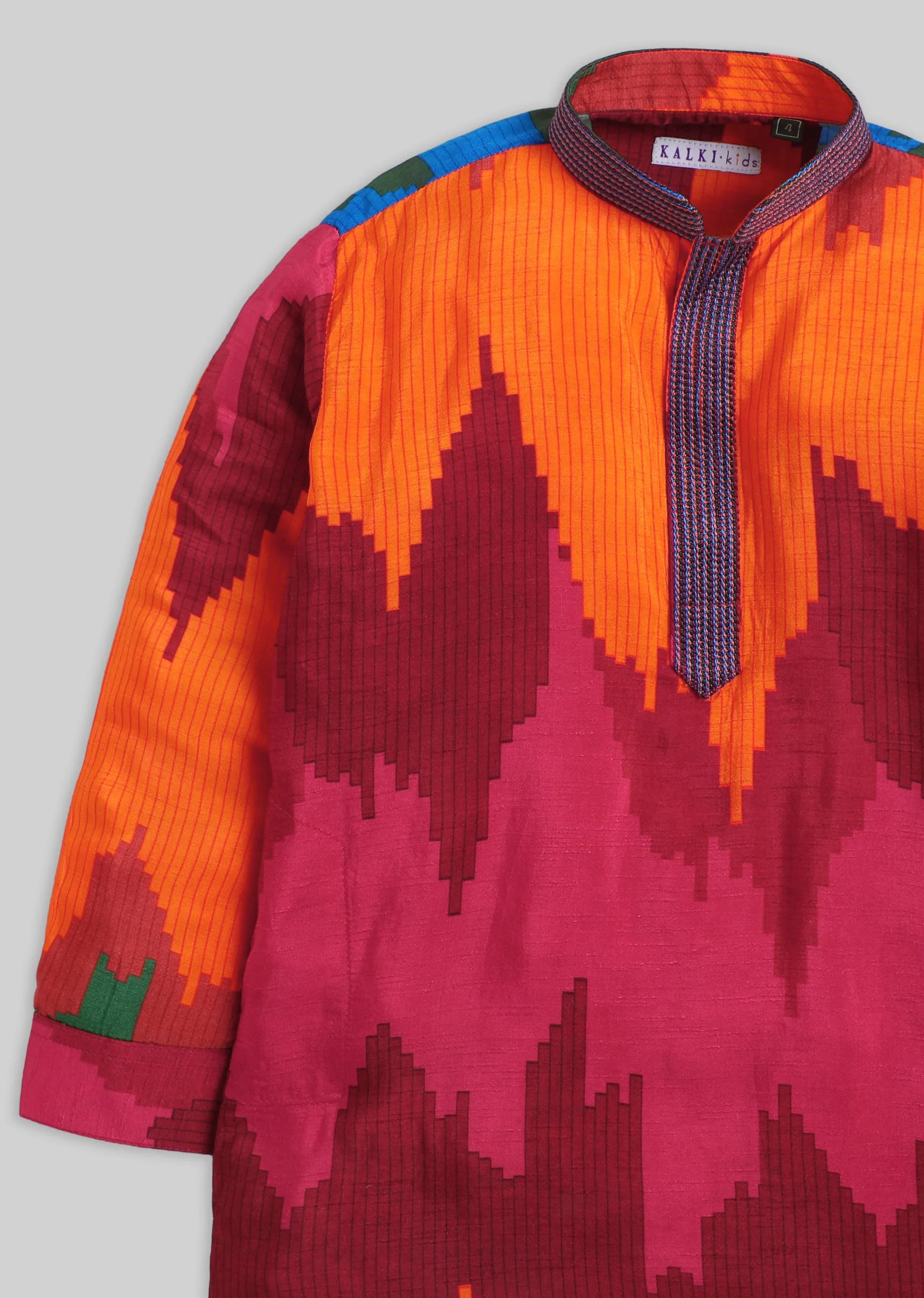 Mandarin Collar Cotton Kurta Set - Image 5