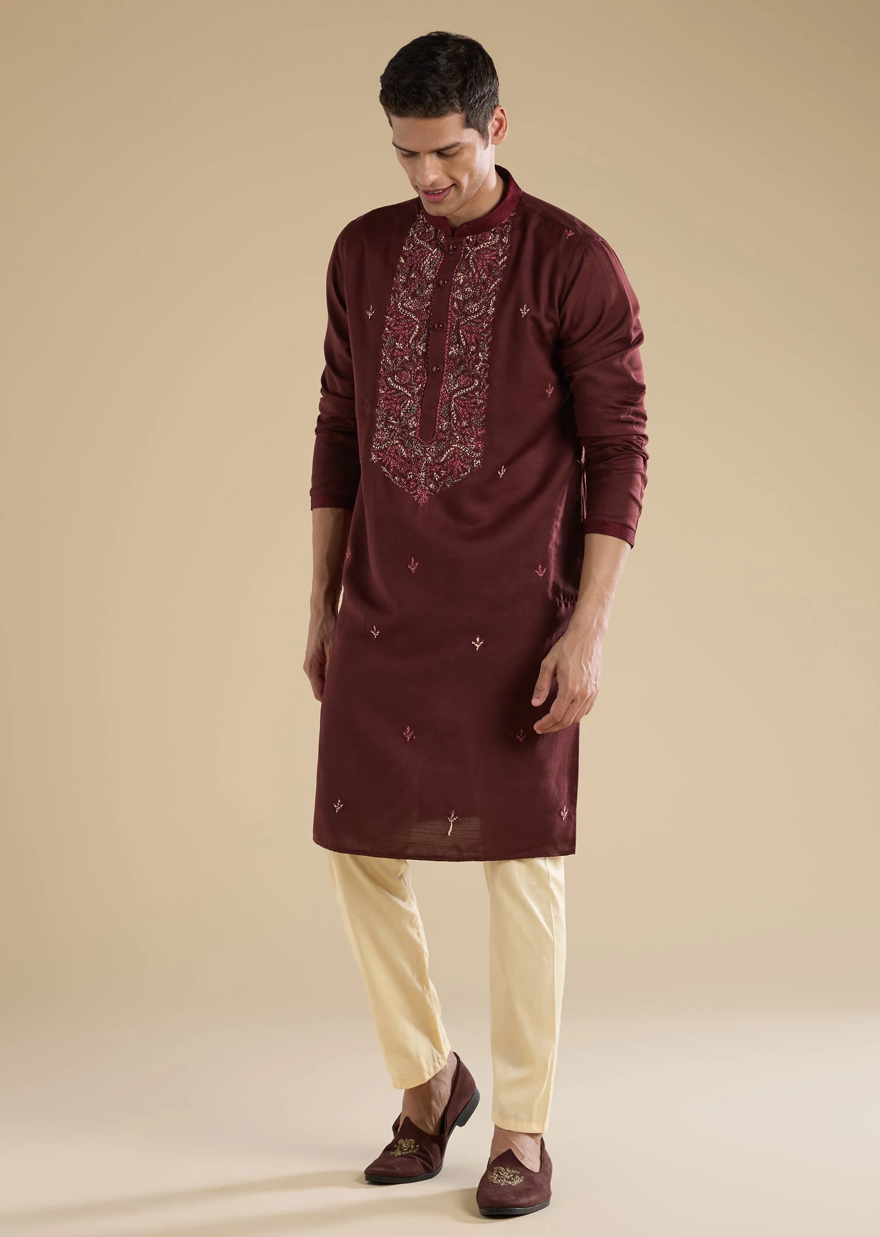Maroon Casual Kurta Set