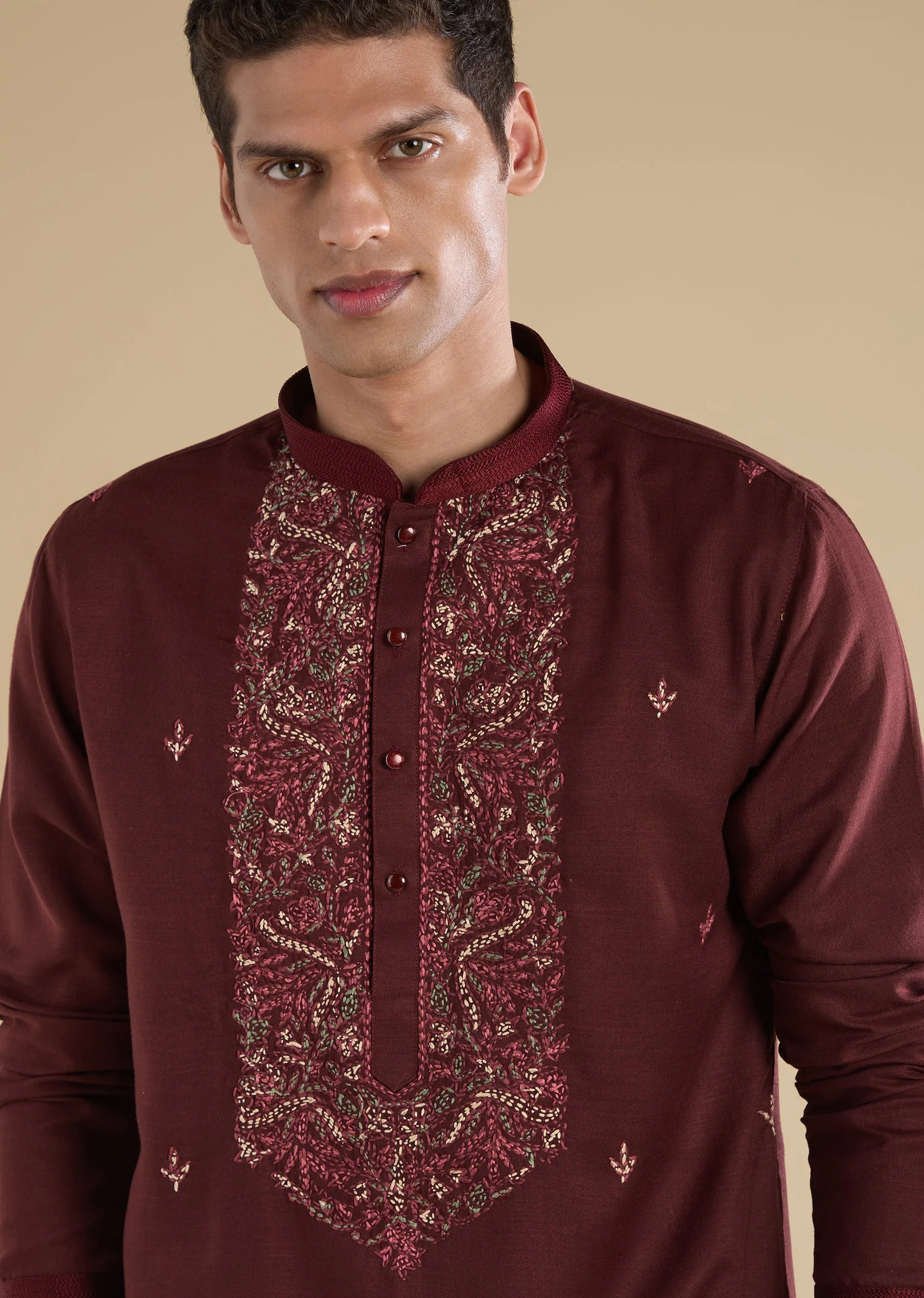 Maroon Casual Kurta Set - Image 2