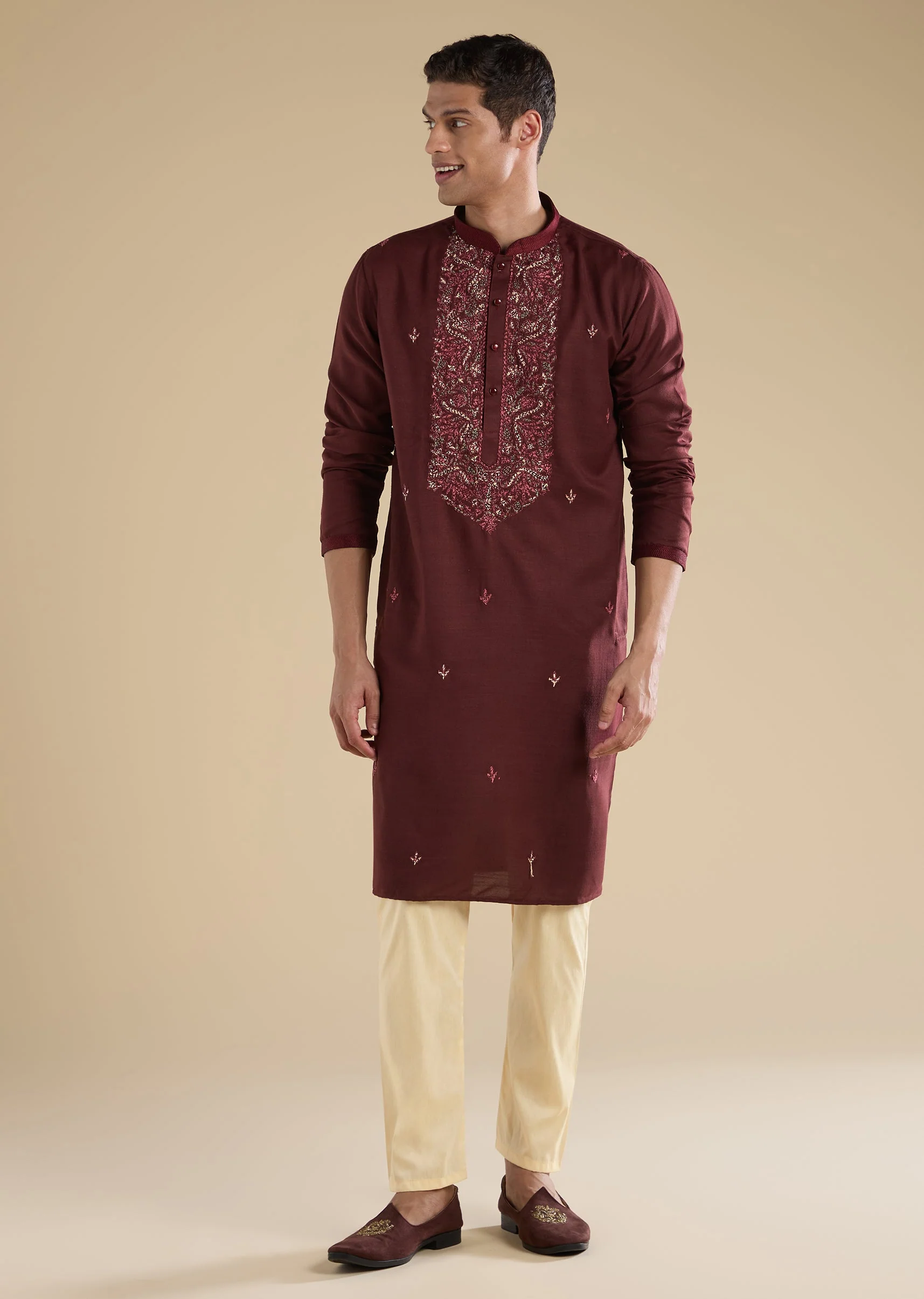 Maroon Casual Kurta Set - Image 3