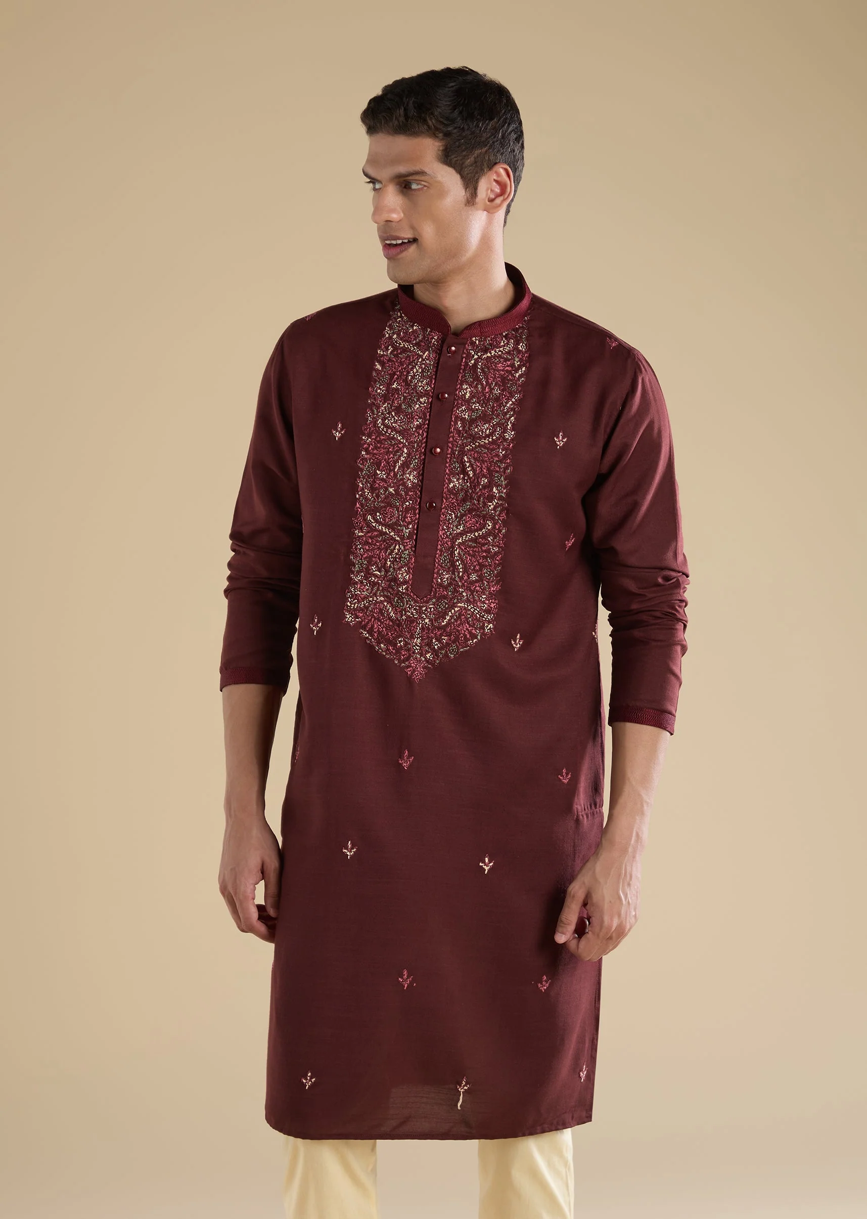 Maroon Casual Kurta Set - Image 4