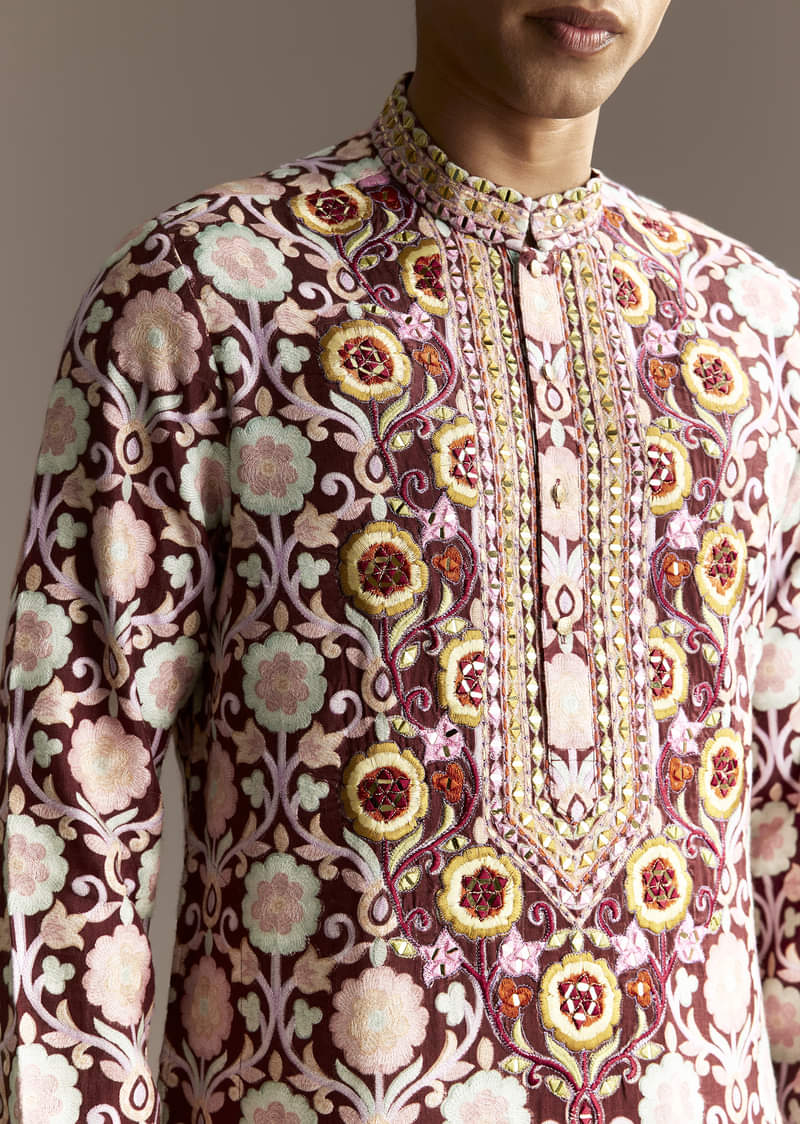 Maroon Dupatta Kurta Set - Image 2