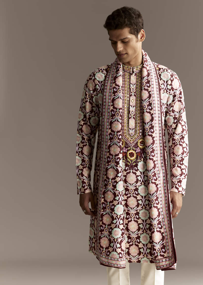 Maroon Dupatta Kurta Set - Image 5