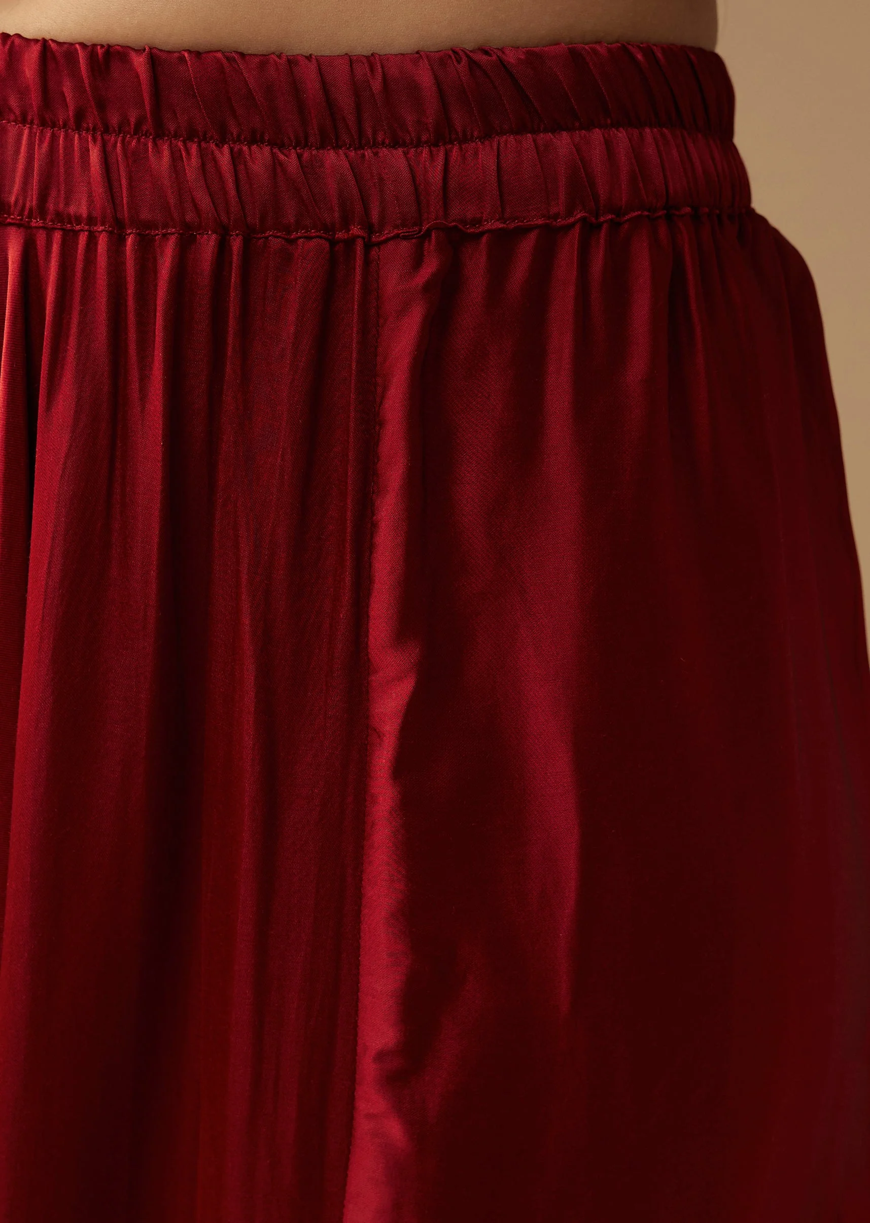 Maroon Hand Dyed Ajrakh Jacket, Shirt and Dhoti Set - Image 7