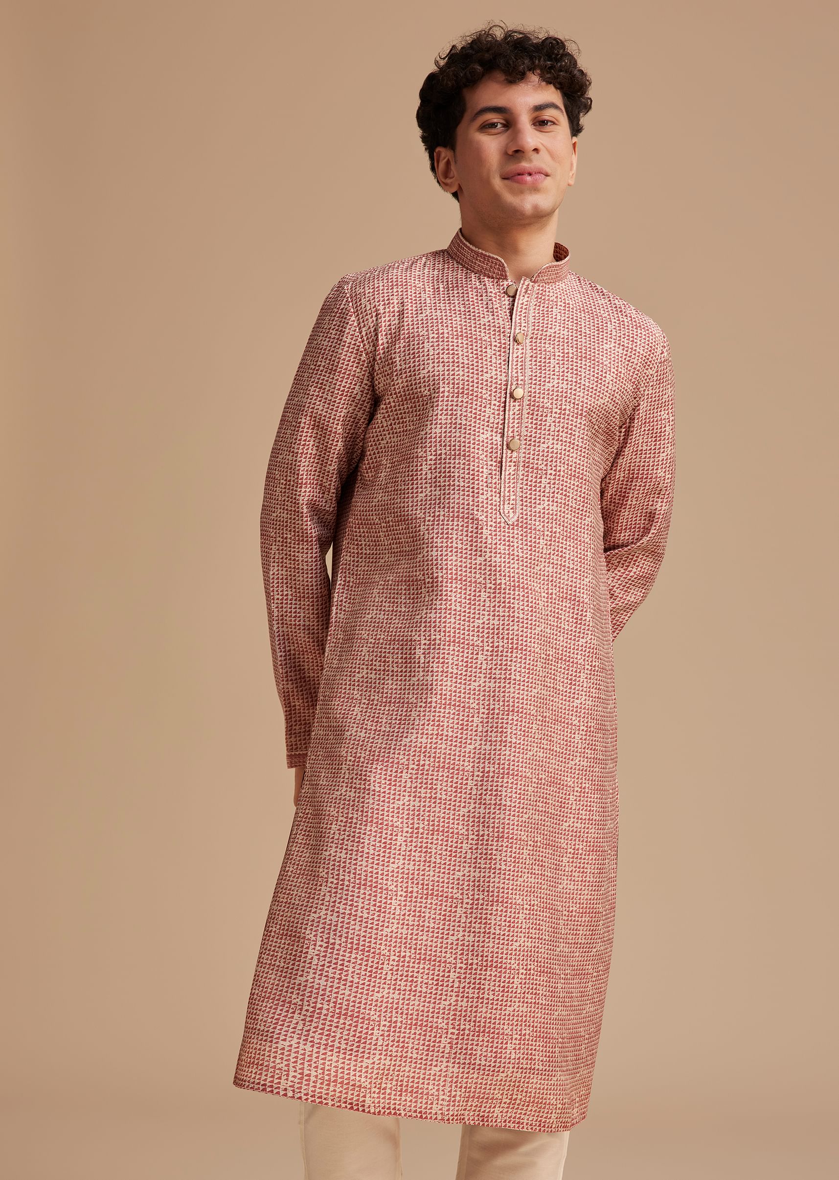 Maroon Muslin Abstract Printed Kurta Set - Image 4