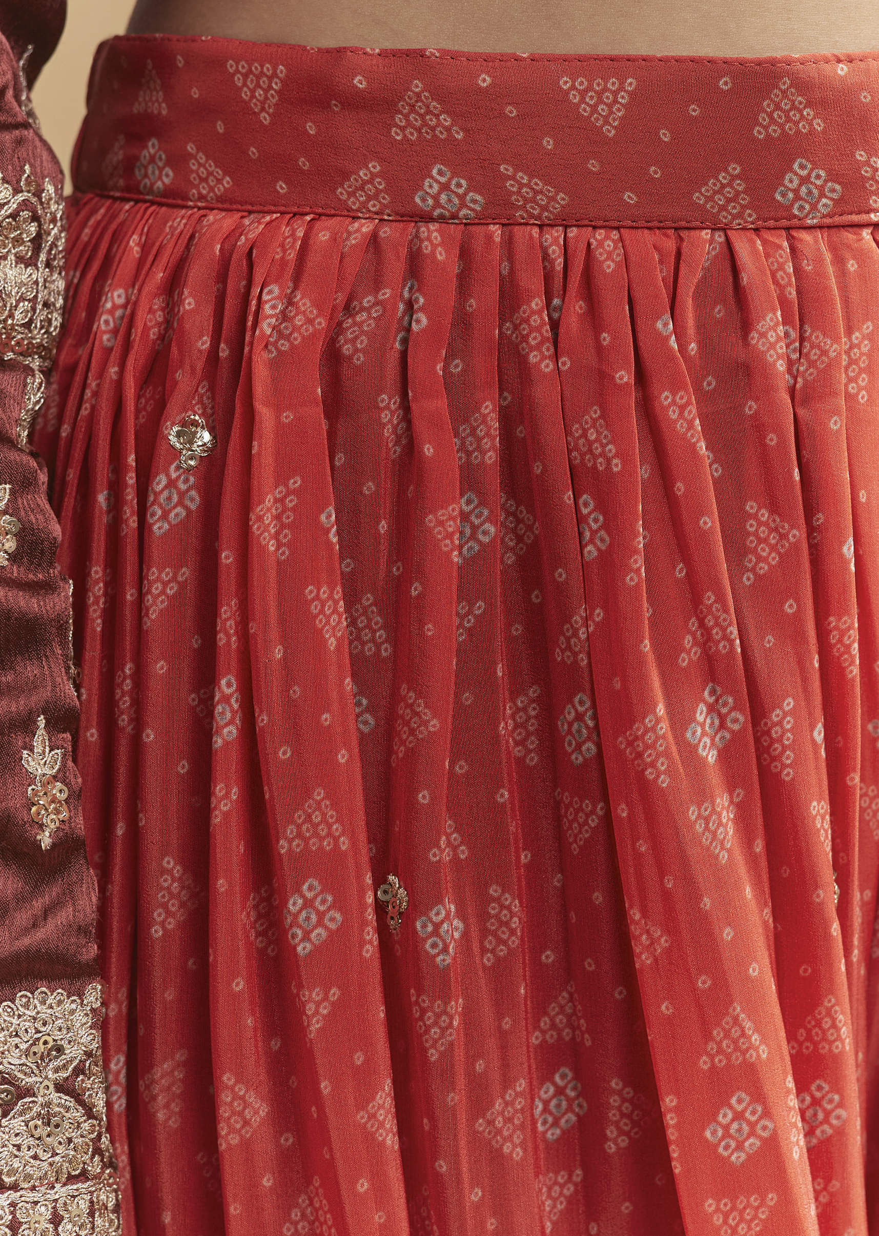 Maroon Satin Palazzo Suit With Heavy Zari Work - Image 6