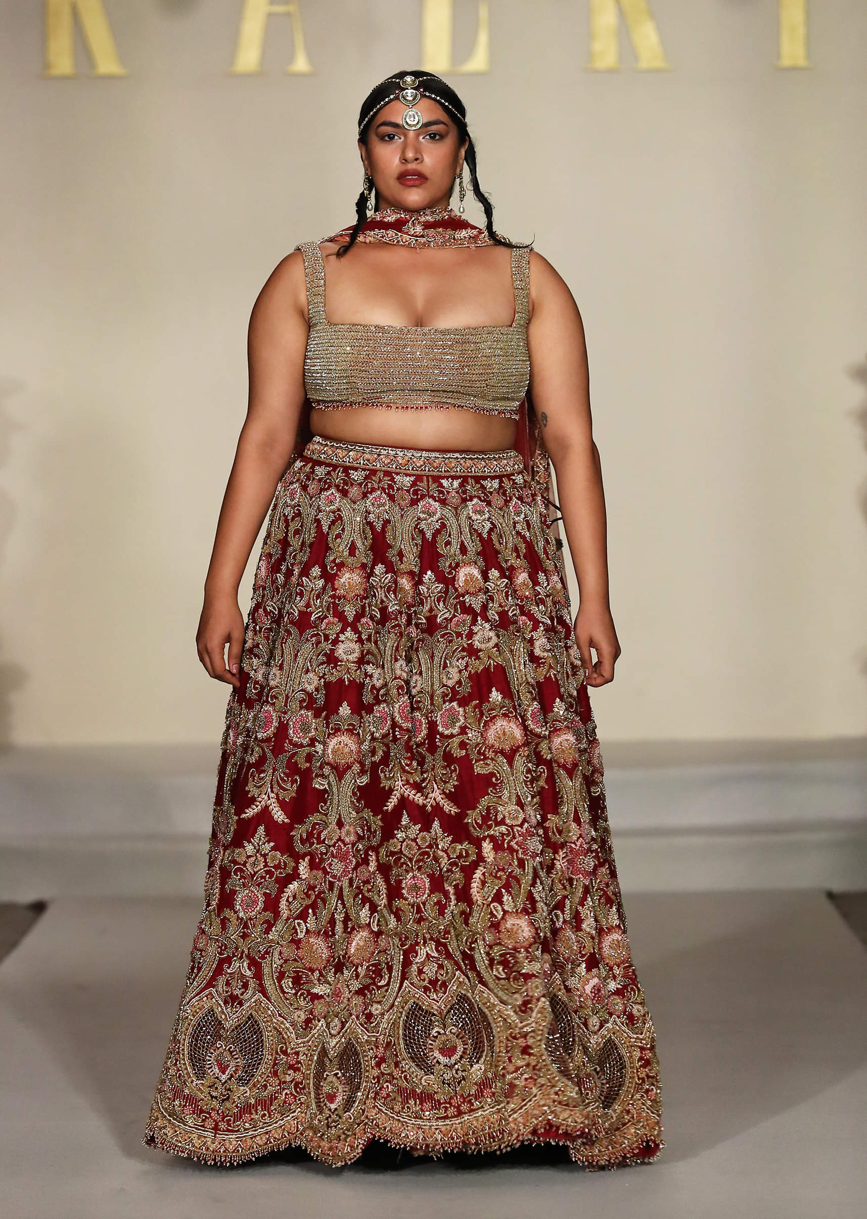 Maroon Silk Bridal Lehenga With Zardosi And Patch Work