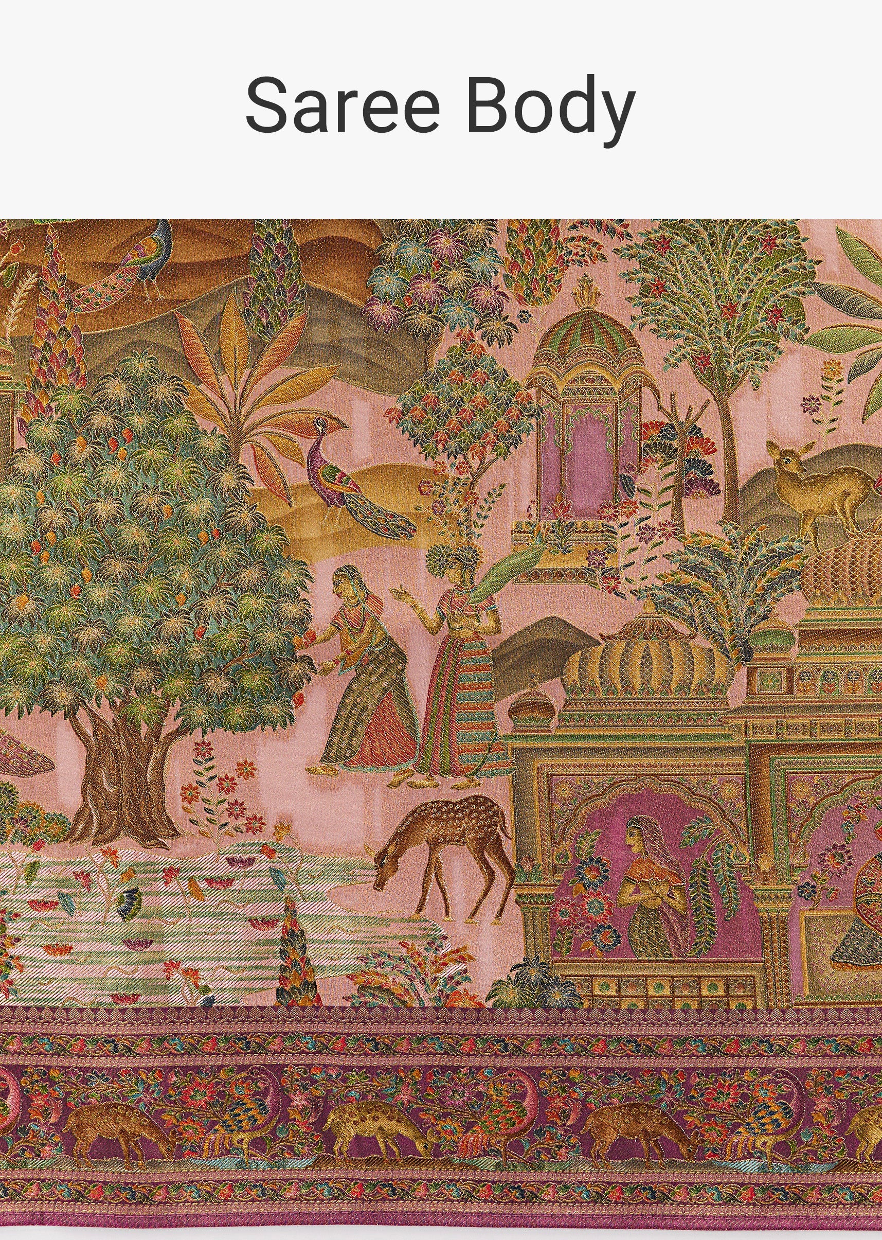 Mauve Satin Silk Printed Saree - Image 9