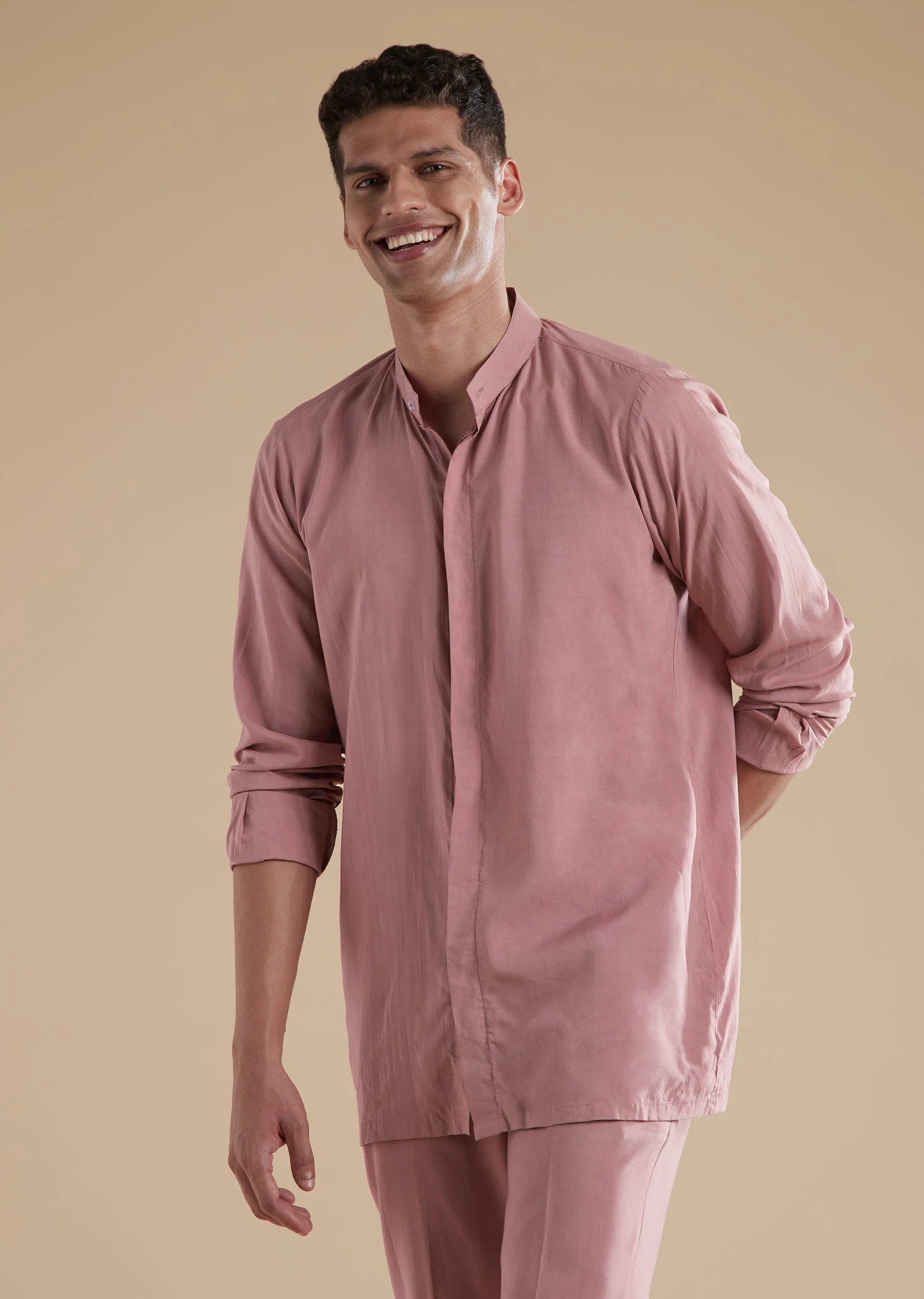 Mauve Suede Jodhpuri Set With Stone Zardosi Work - Image 5
