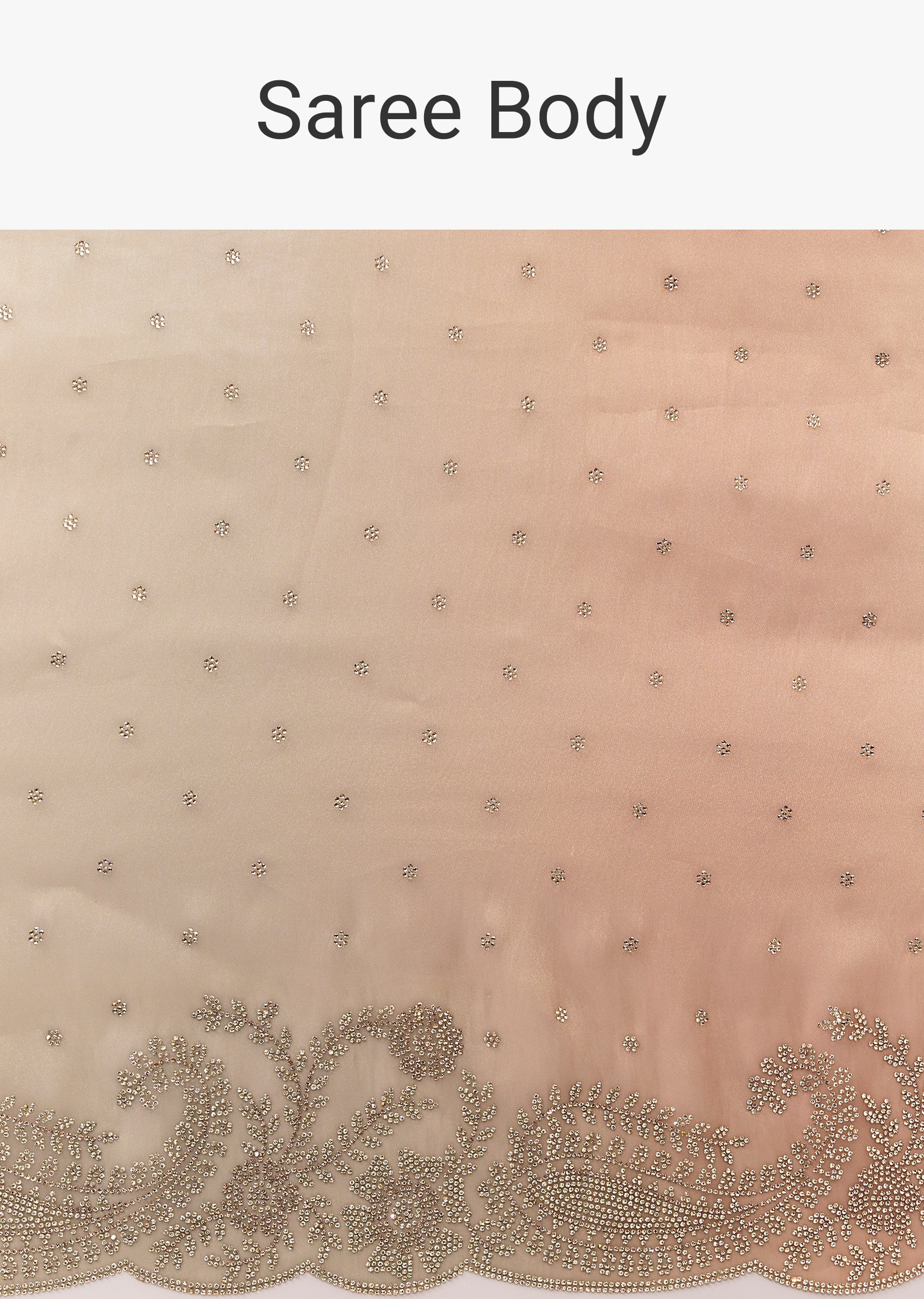 Mauve Tissue Organza Stone Embellished Saree - Image 9