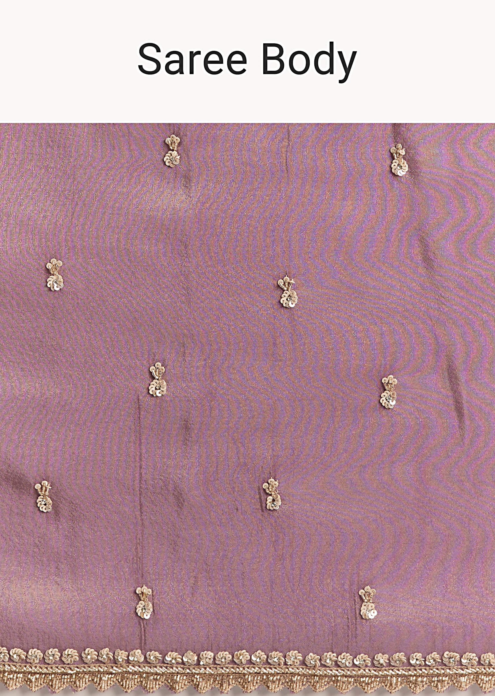 Mauve Tissue Saree With Cutdana And Bead Embroidery - Image 8