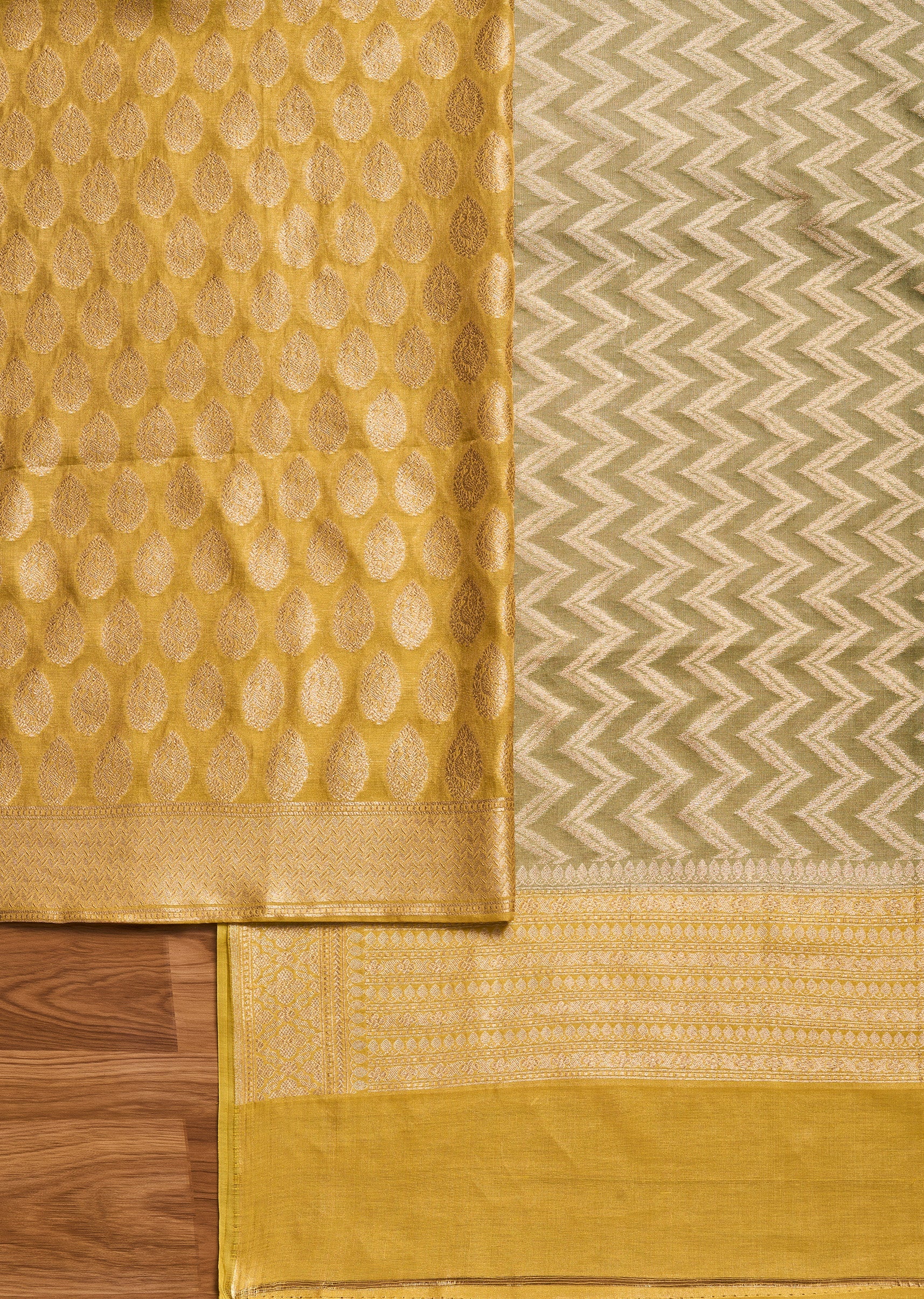 Mehendi Green Chanderi Suit - Image 2