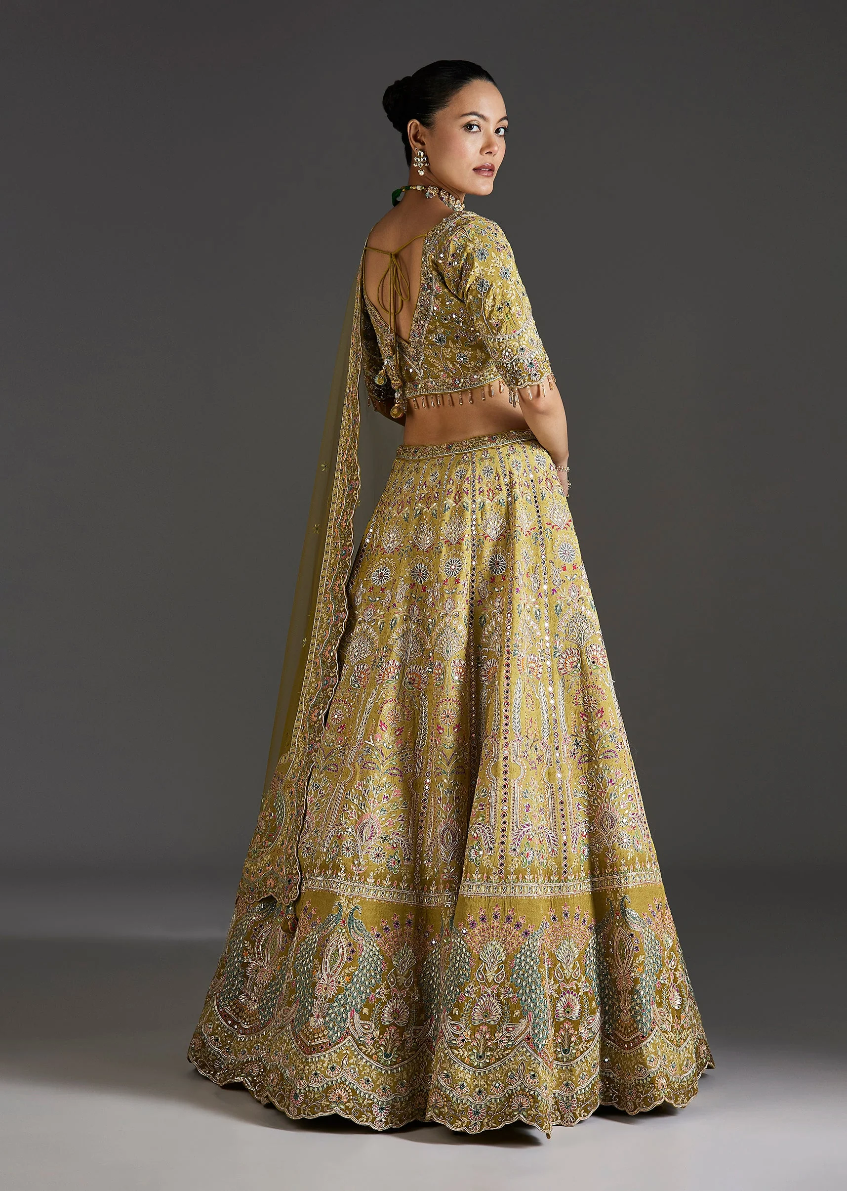 Mehendi Green Lehenga With Festive Shine - Image 2