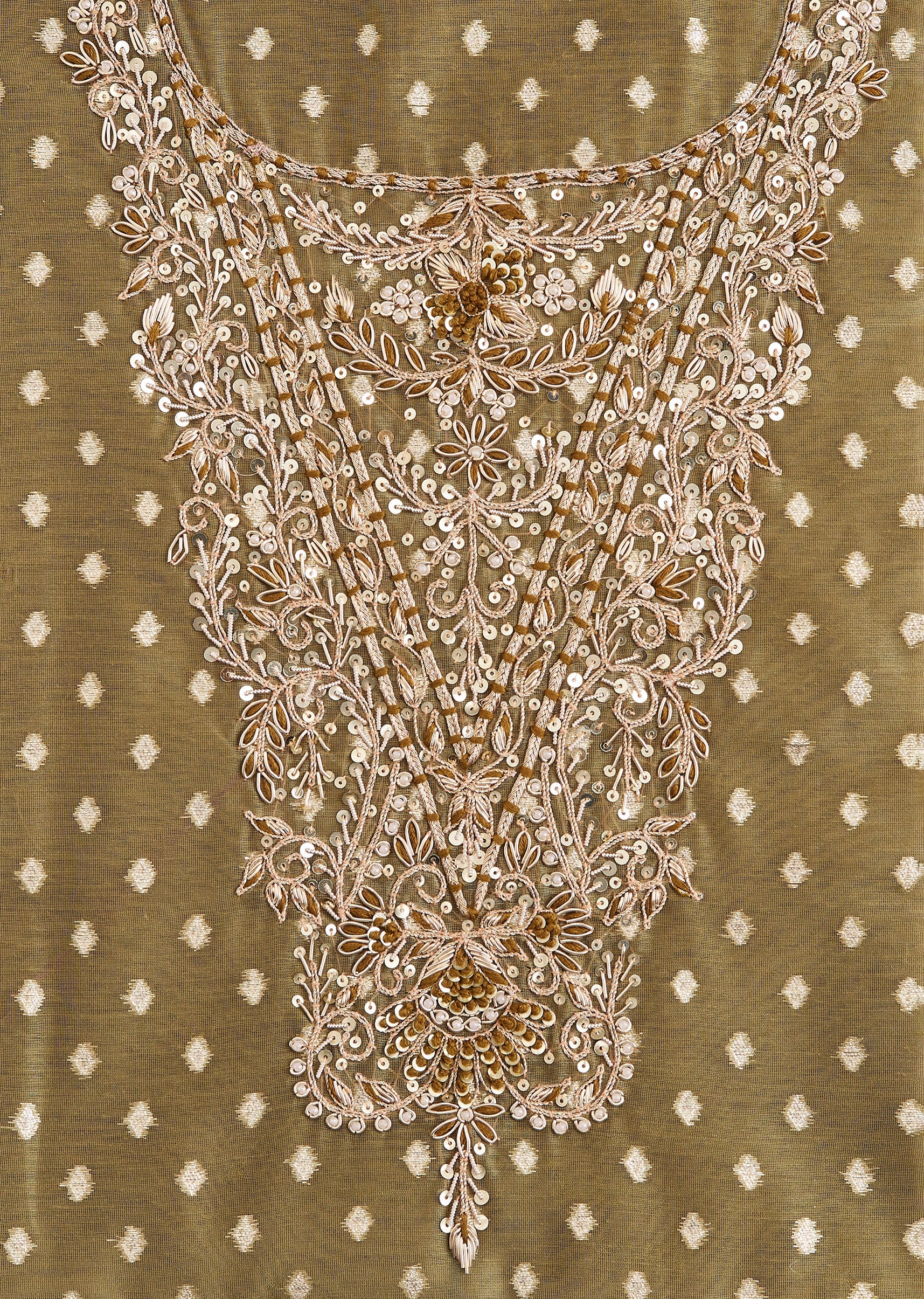 Mehendi Green Suit With Embroidered Detailing - Image 4