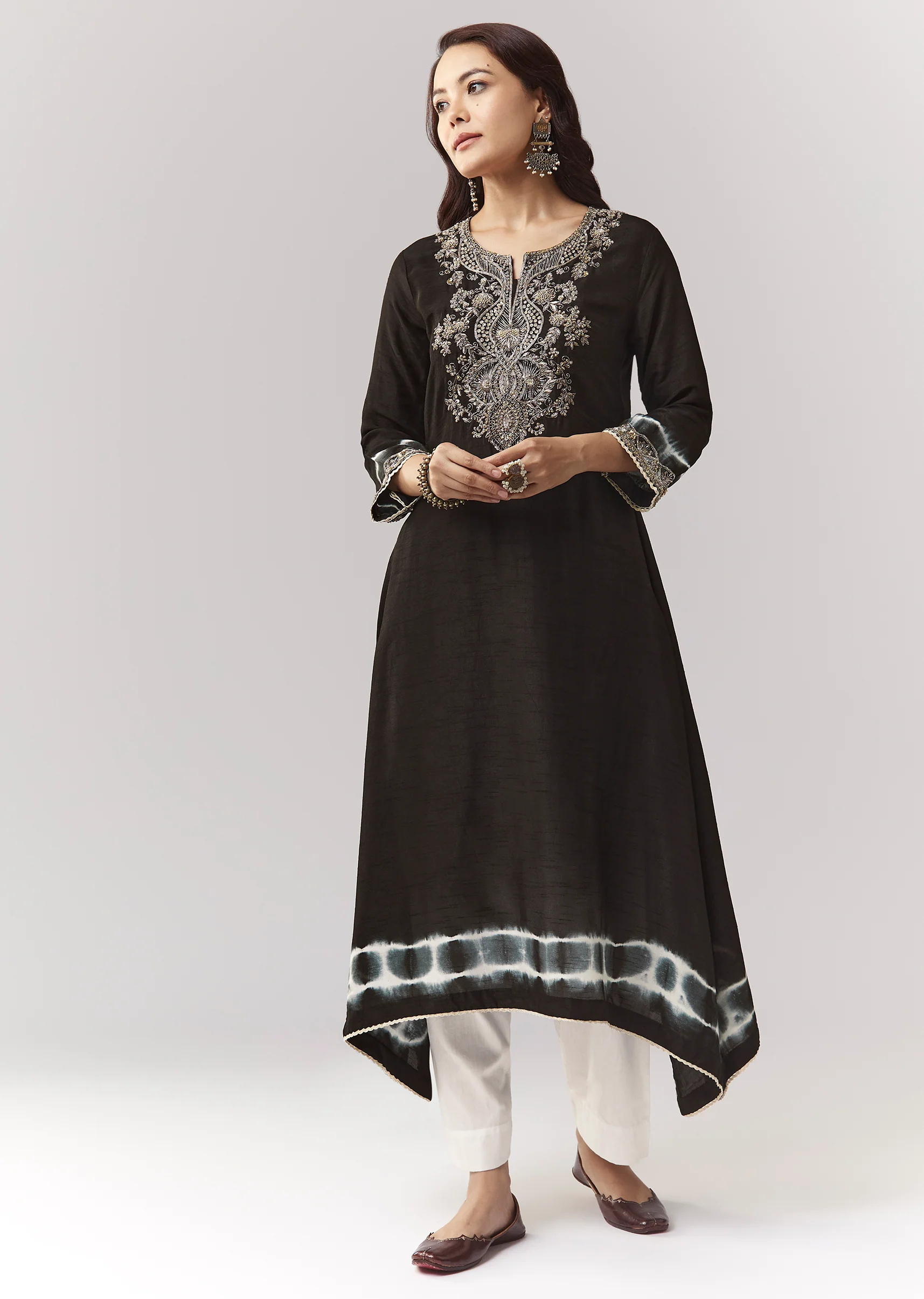Midnight Black Duo — Coord Set For Her And Kurta Set For Him - Image 3