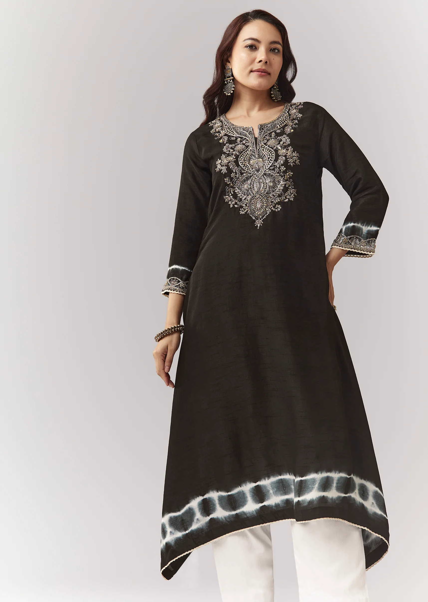Midnight Black Duo — Coord Set For Her And Kurta Set For Him - Image 4