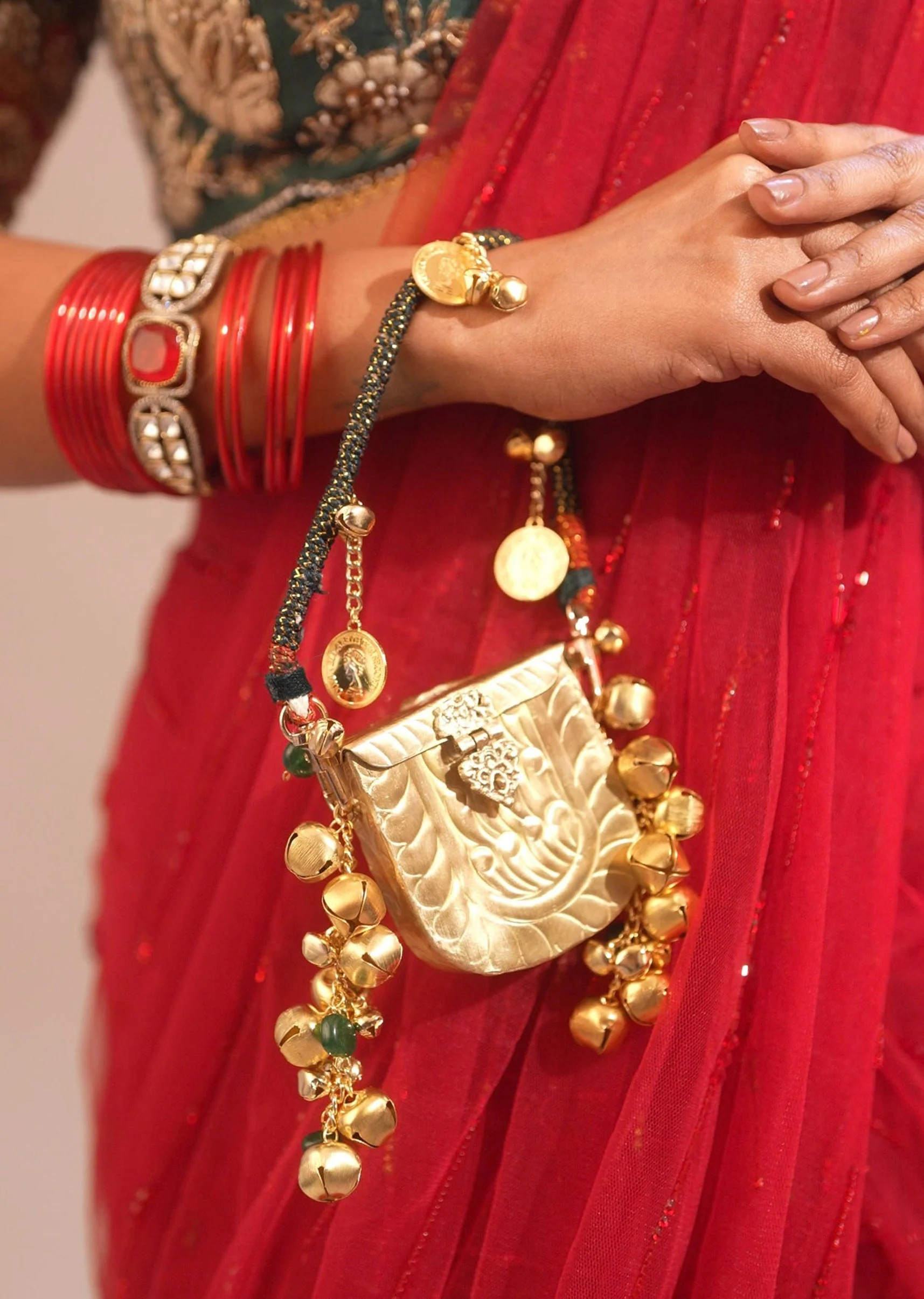 Mini Gold Motif Potli Bag