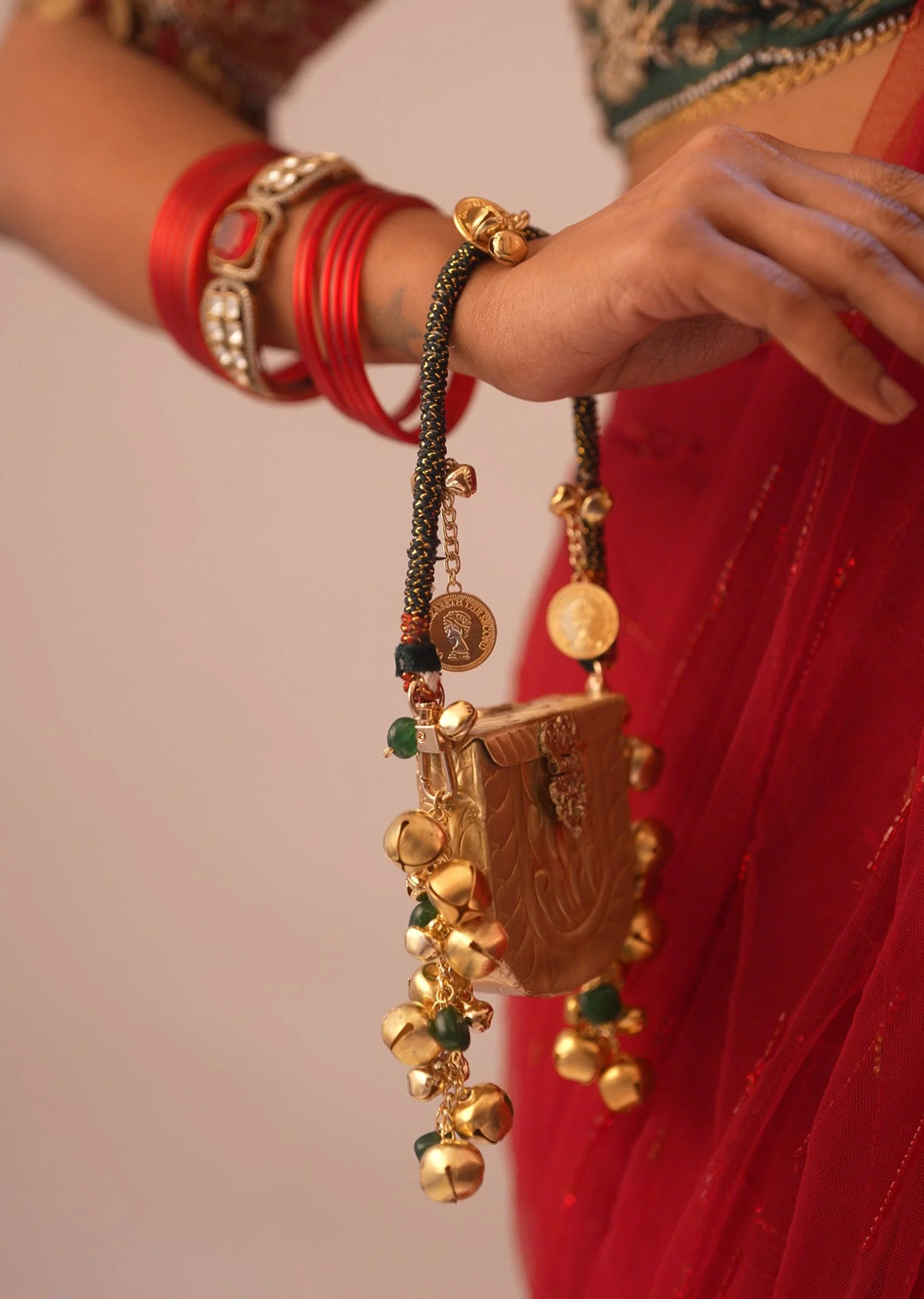 Mini Gold Motif Potli Bag - Image 2