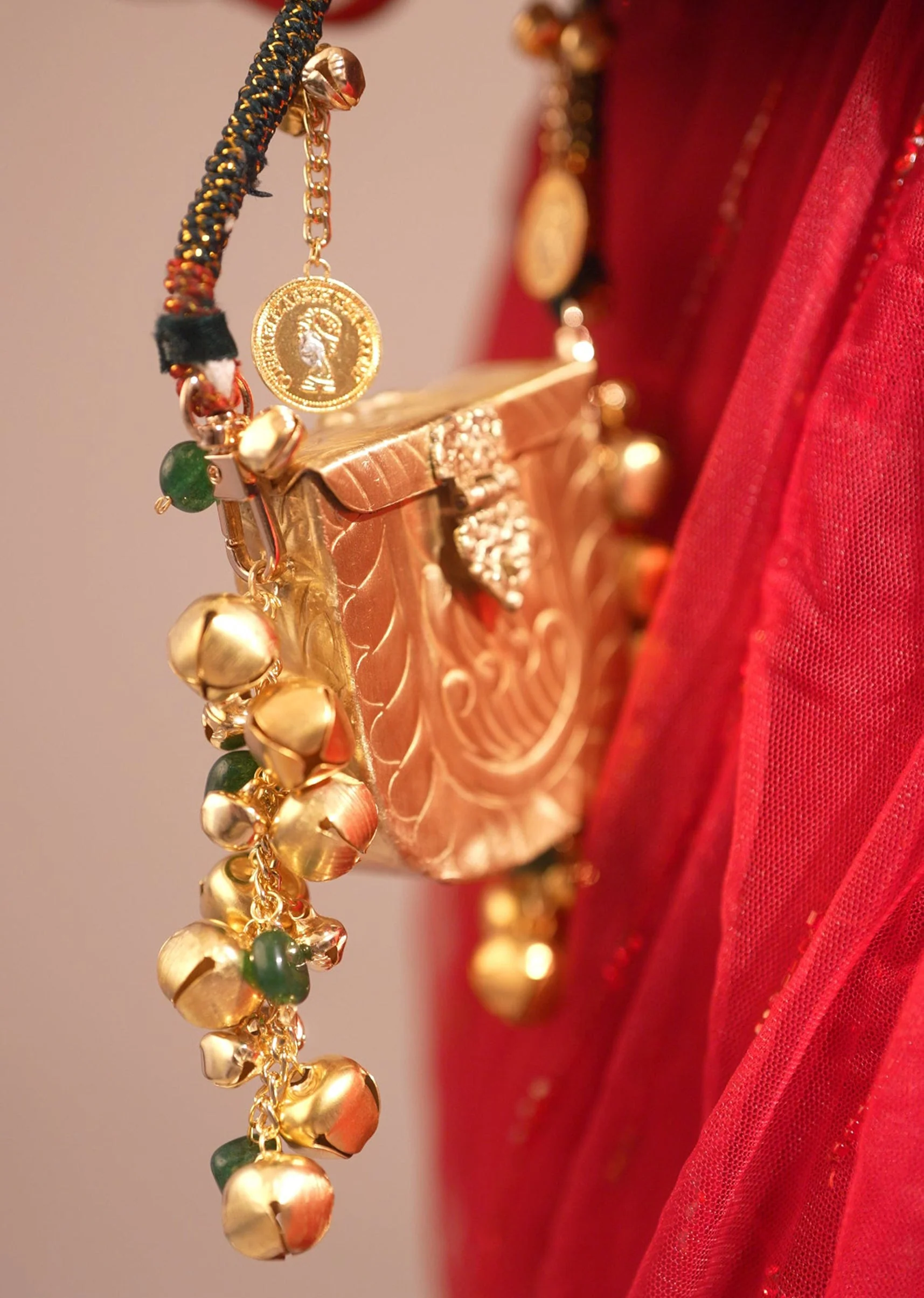 Mini Gold Motif Potli Bag - Image 3