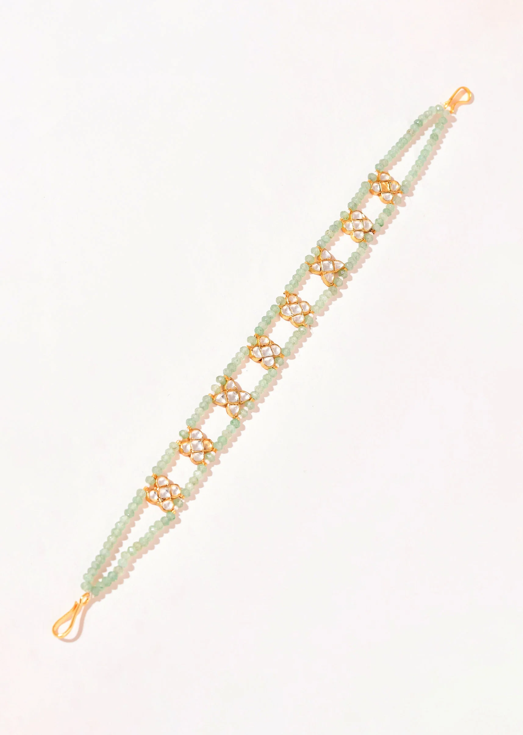 Mint Blue Floral Kundan Mathapatti - Image 2