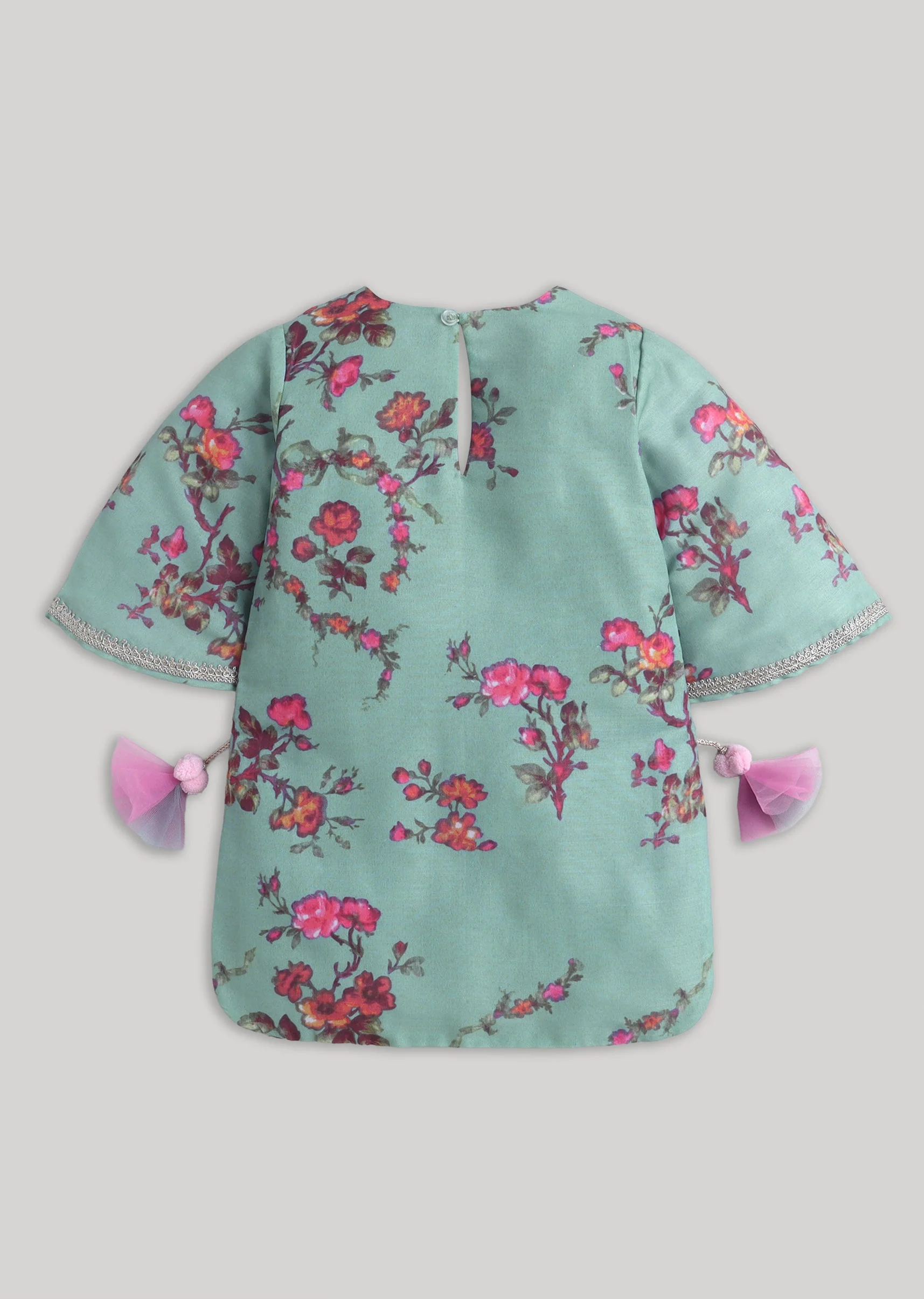 Mint Green Floral Print Salwar Kameez Set with Dupatta - Image 3