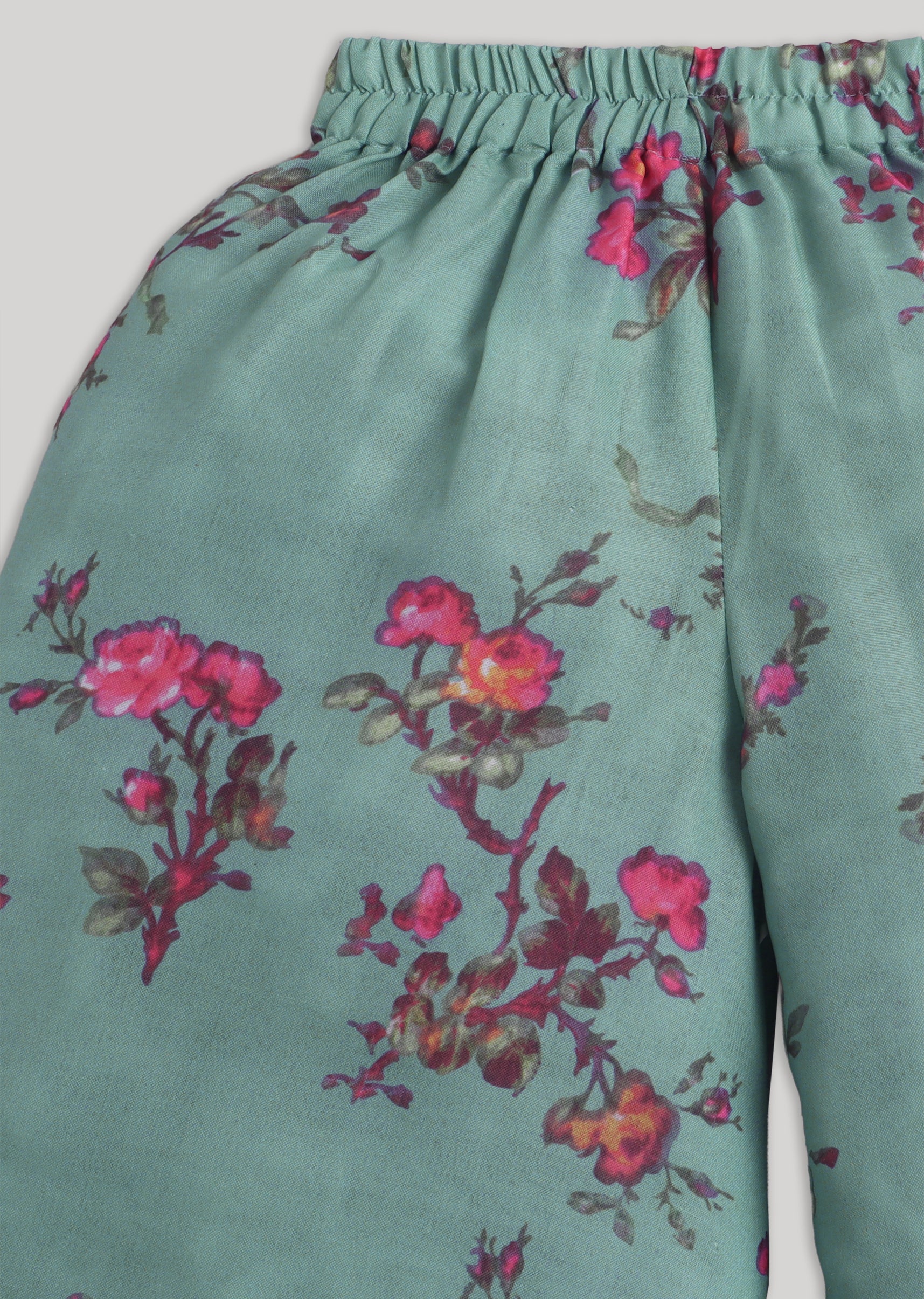 Mint Green Floral Print Salwar Kameez Set with Dupatta - Image 6