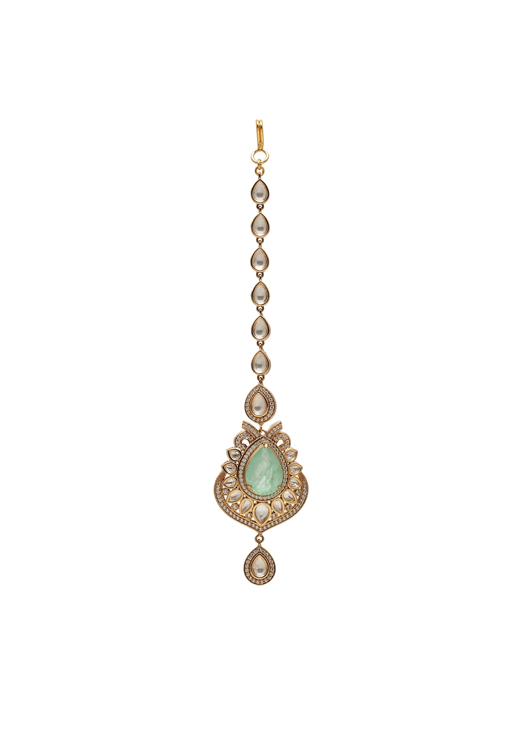Mint Green Gold Maangtikka - Image 2