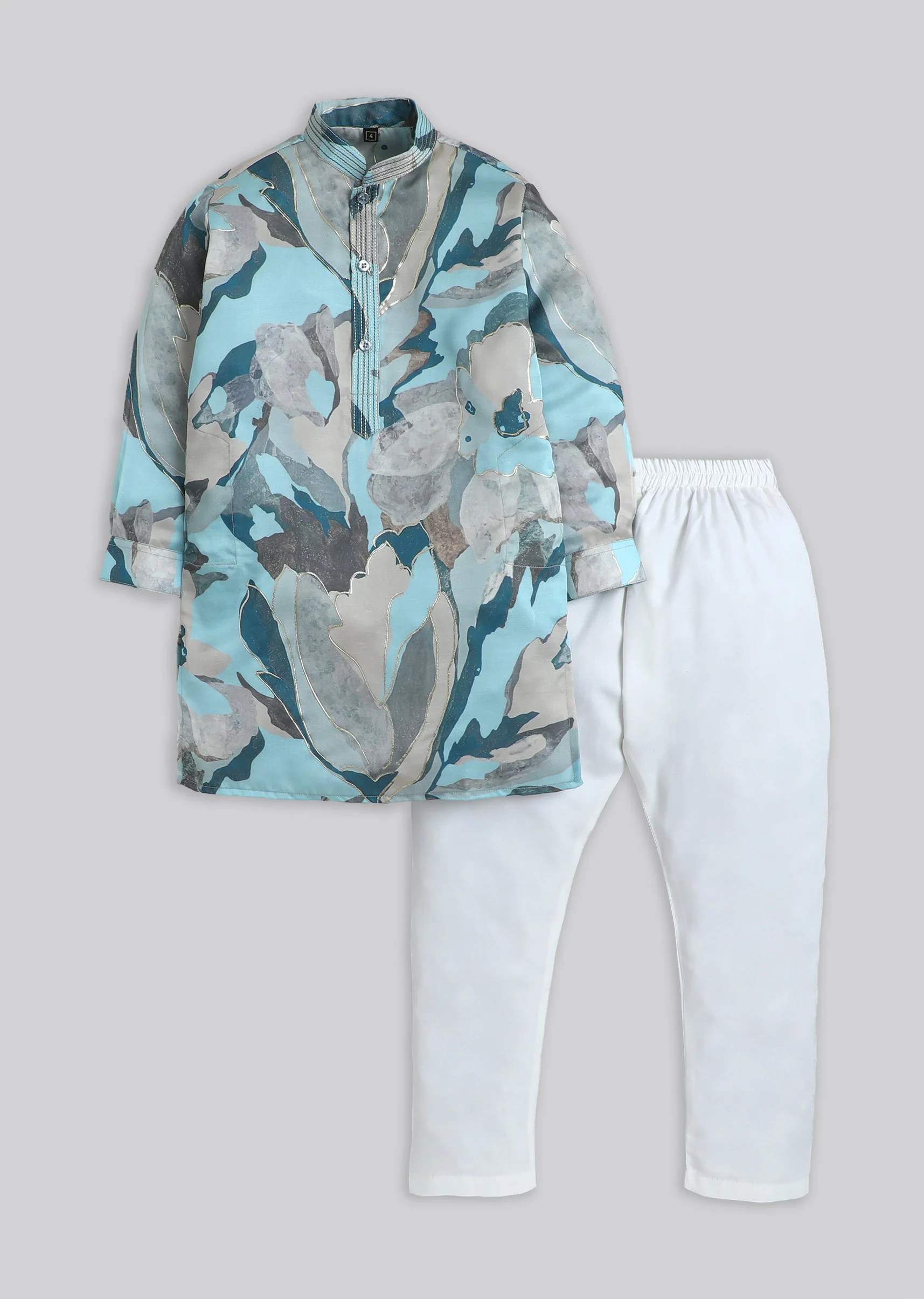 Multi Abstract Kurta Set For Boys