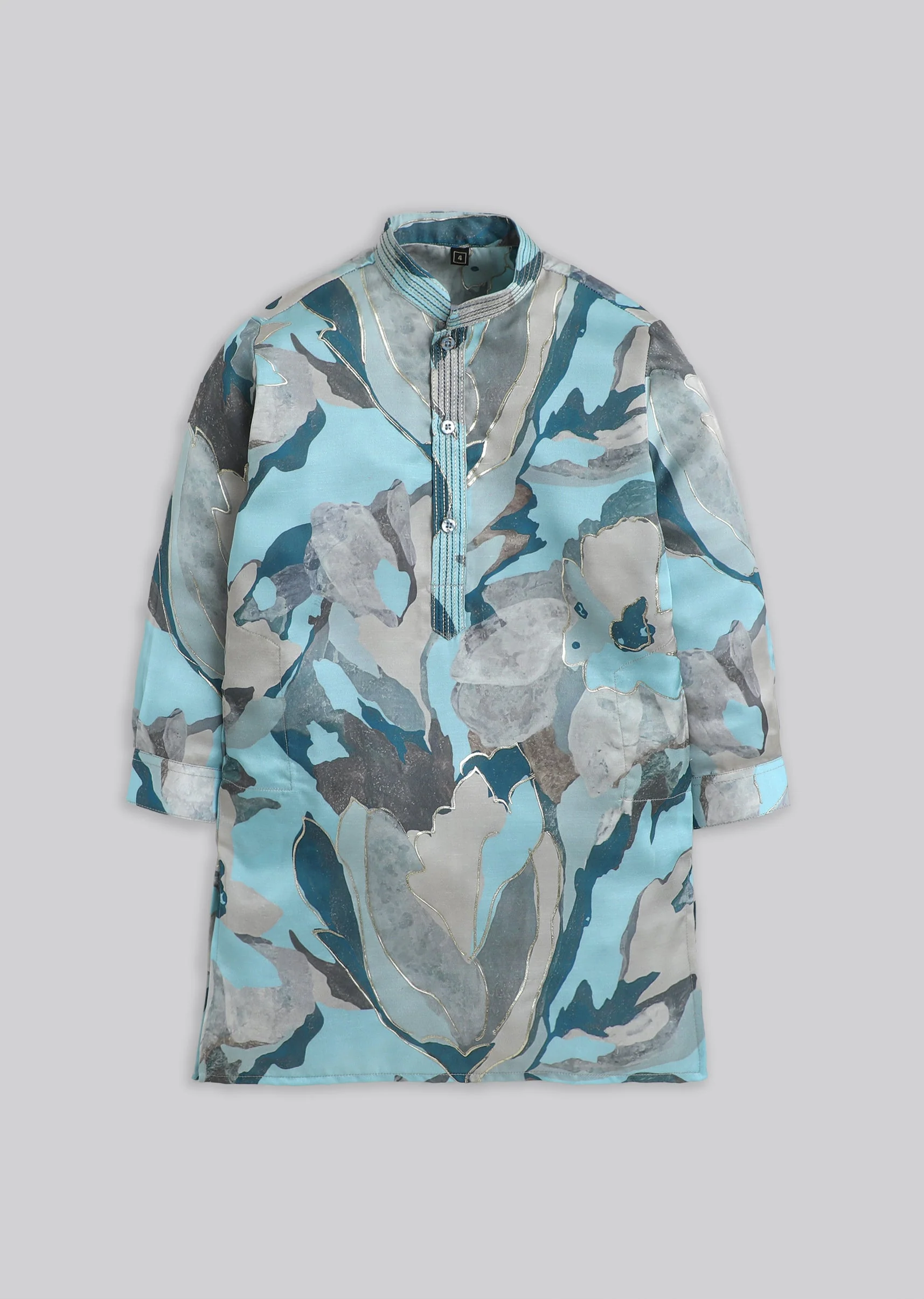 Multi Abstract Kurta Set For Boys - Image 2